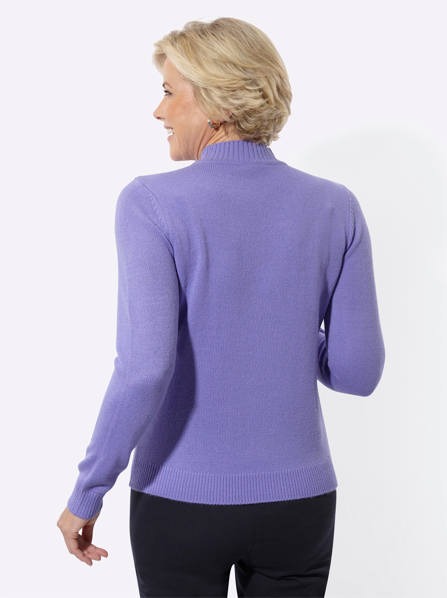 Witt Strickpullover Stehkragen-Pullover Langarm Mustermix gestrickt
