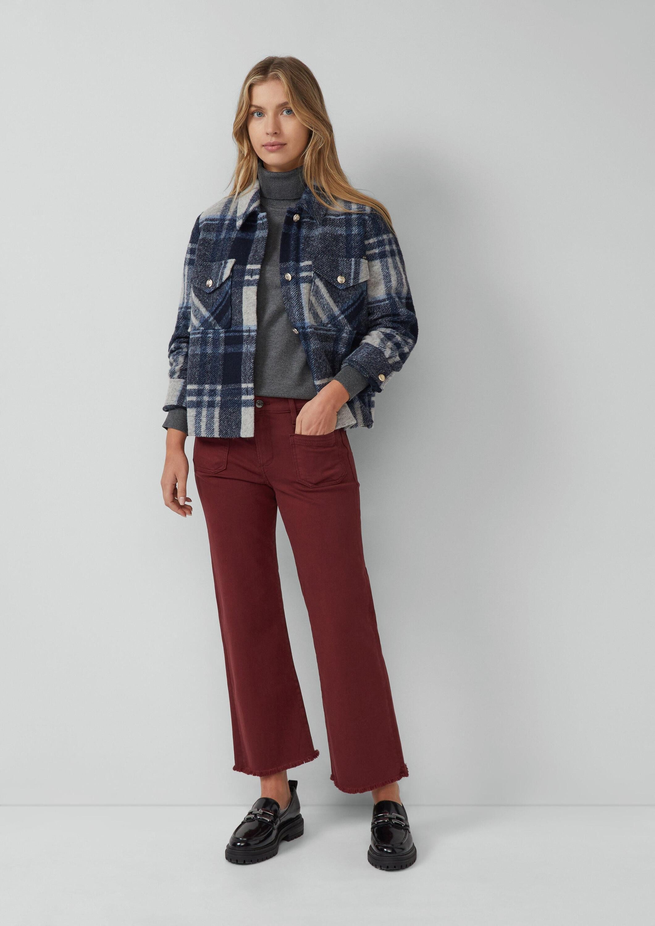 s.Oliver Bootcut-Jeans Jeans-Hose Cropped Jeans / Slim Fit / Mid Rise / Flared Leg / offener Saum