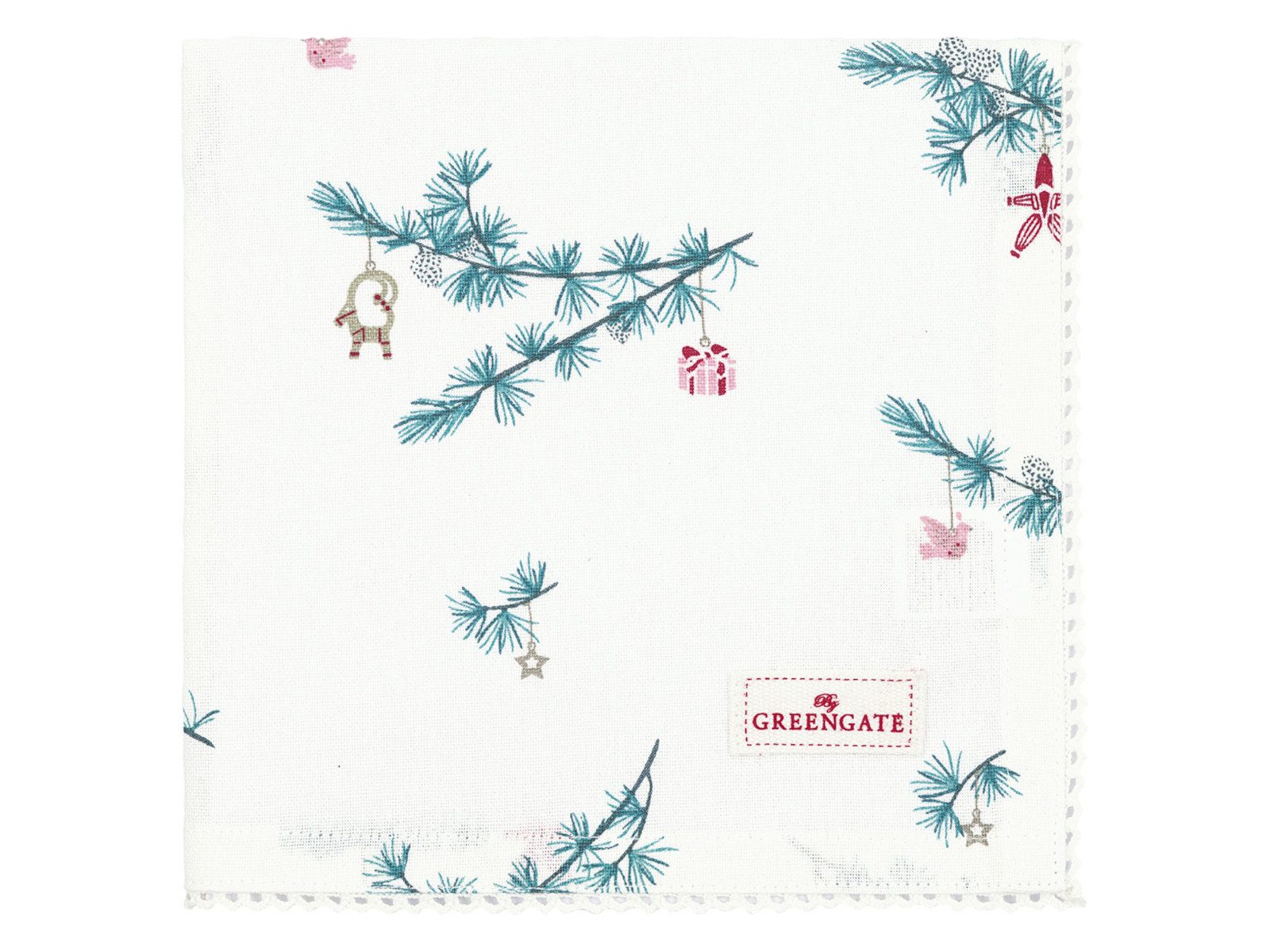 Greengate Stoffserviette Juana Stoffserviette mit Spitze white 40x40cm