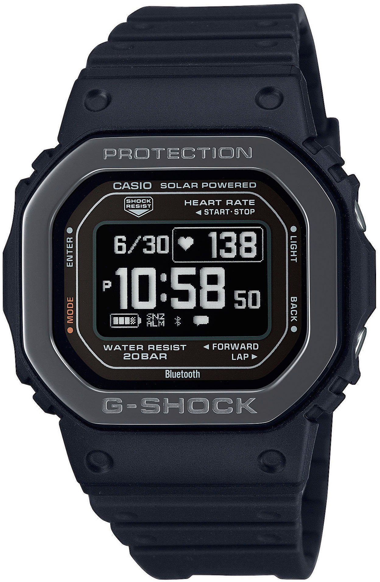 CASIO G-SHOCK DW-H5600MB-1ER Smartwatch, Solaruhr, Armbanduhr, Herrenuhr, Stoppfunktion,Herzfrequenzmesser