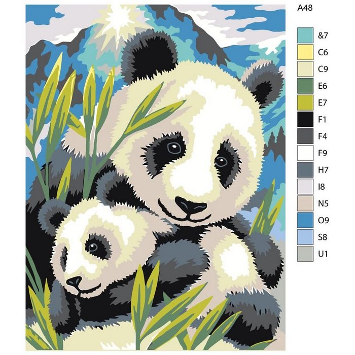 Marussia Kreativset Malen nach Zahlen "Panda" 30x40cm A48 (embroidery kit)