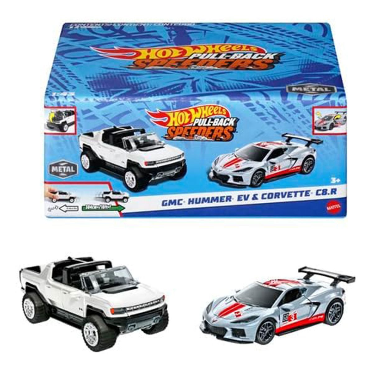 Mattel® Spielzeug-Auto Mattel HPR91 - Hot Wheels - Pull-Backs 2-Pack, versc günstig online kaufen