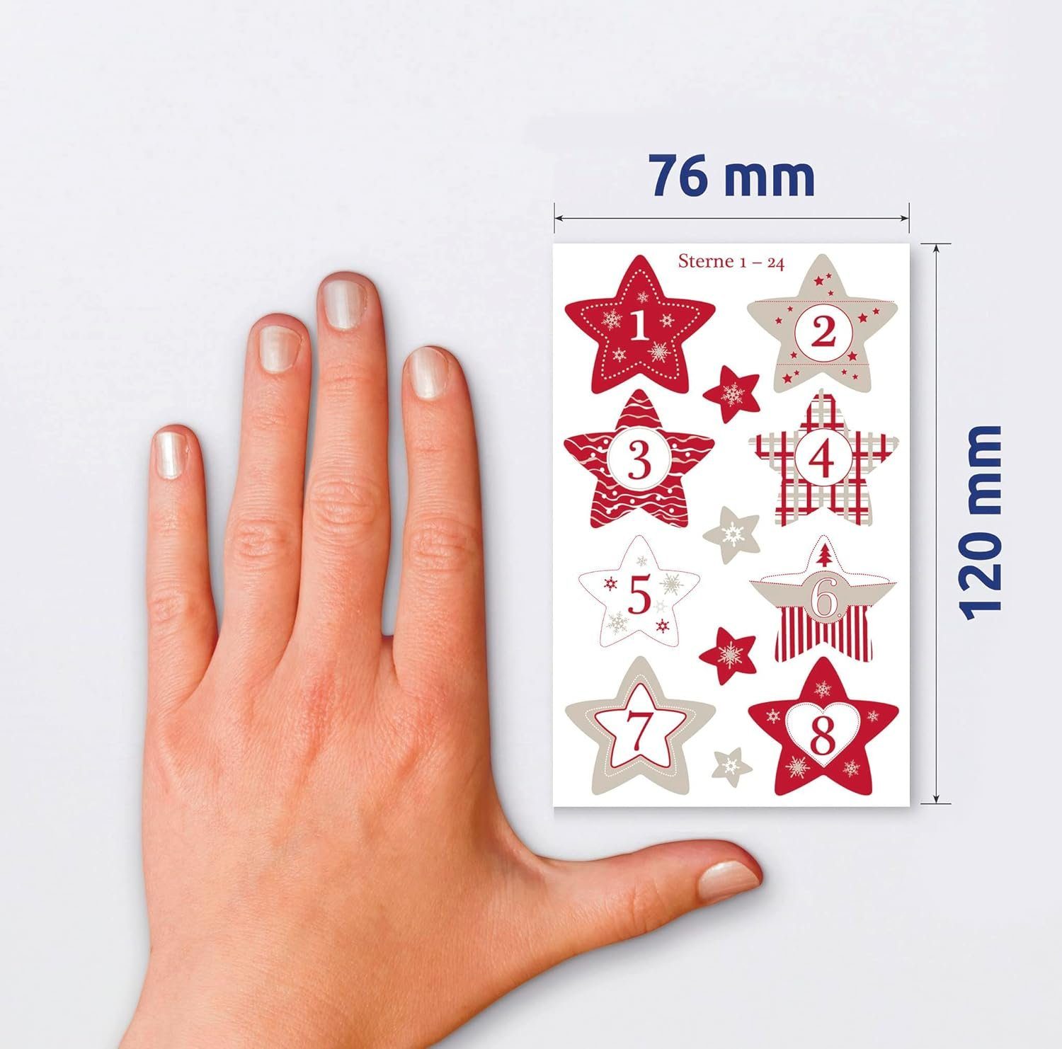 Avery Zweckform Sticker AVERY Zweckform ZDesign Adventskalender-Sticker Sterne