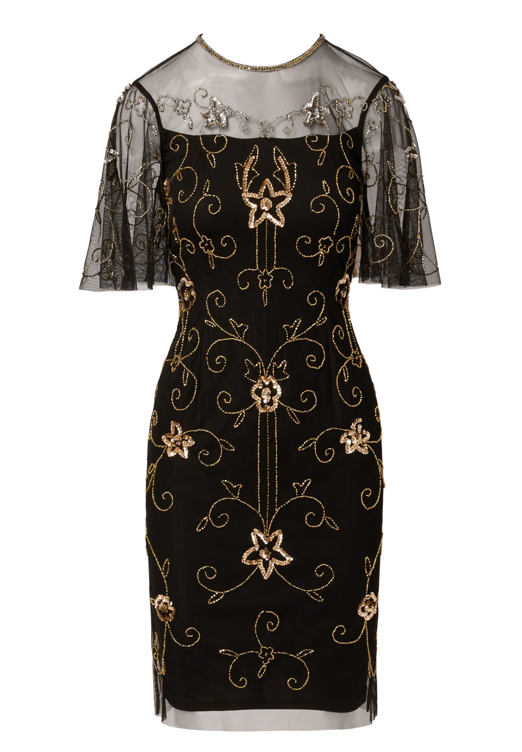 Adrianna Papell Abendkleid Beaded Illusion Neck Dress Funkelndes Cocktailkl günstig online kaufen