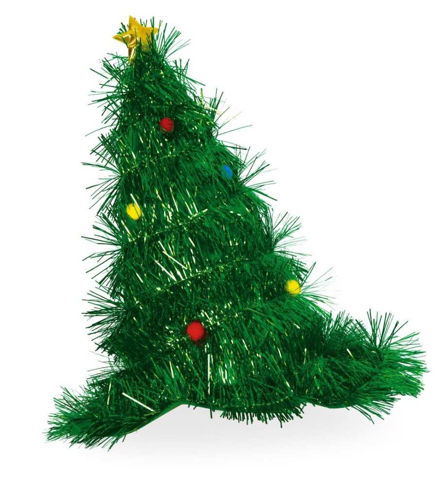 Fries Kostüm Weihnachtsbaum Mütze Grün Gr. 58 45 cm Hoch Weihnachten, 40 cm Hoch