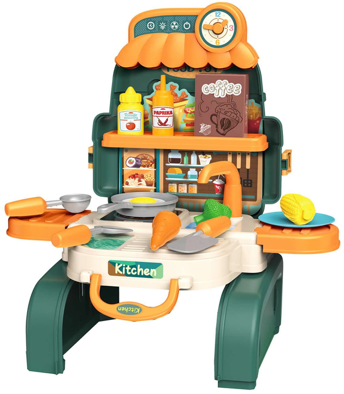 Diakakis Spielküche Rucksack 3in1 21-tlg. Koch-/Küchen Spielset