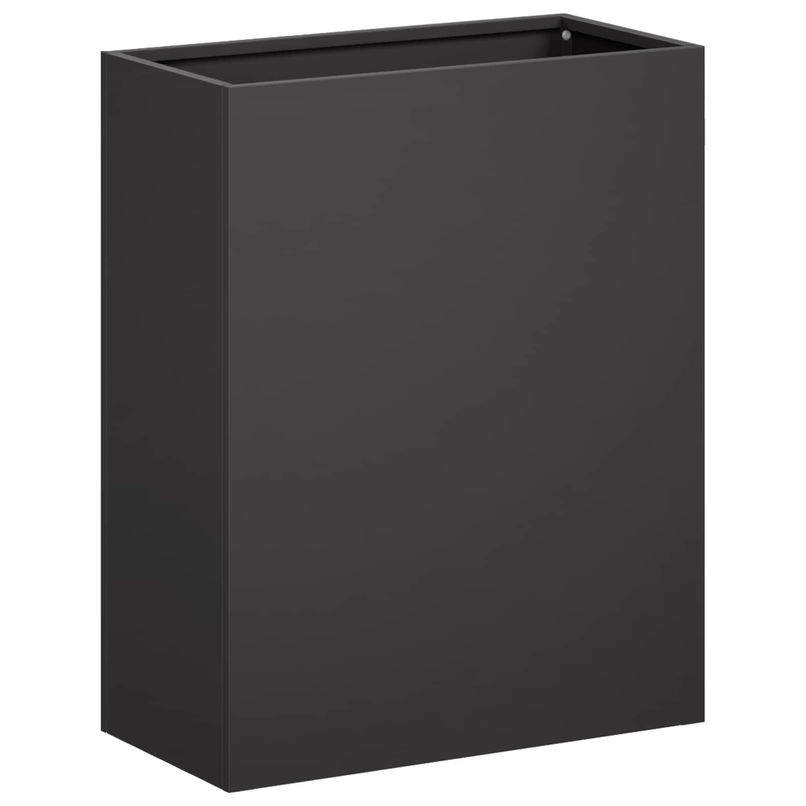 vidaXL Blumentopf Garten-Pflanzgefäß Schwarz 40 x 20 x 40 cm Kaltgewalzter Stahl (1 St)