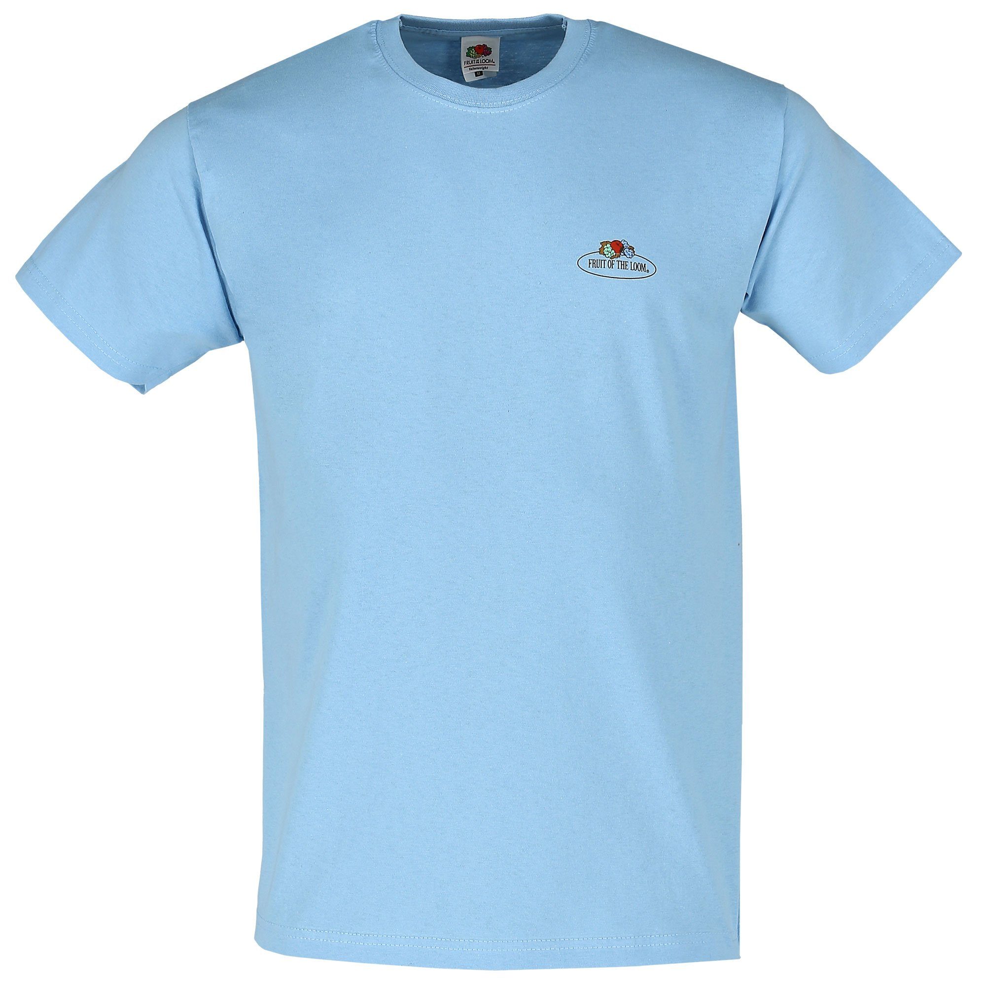 of Vintage-Logo Rundhalsshirt the YT) mit (Pastellblau Fruit Valueweight Loom Blau T