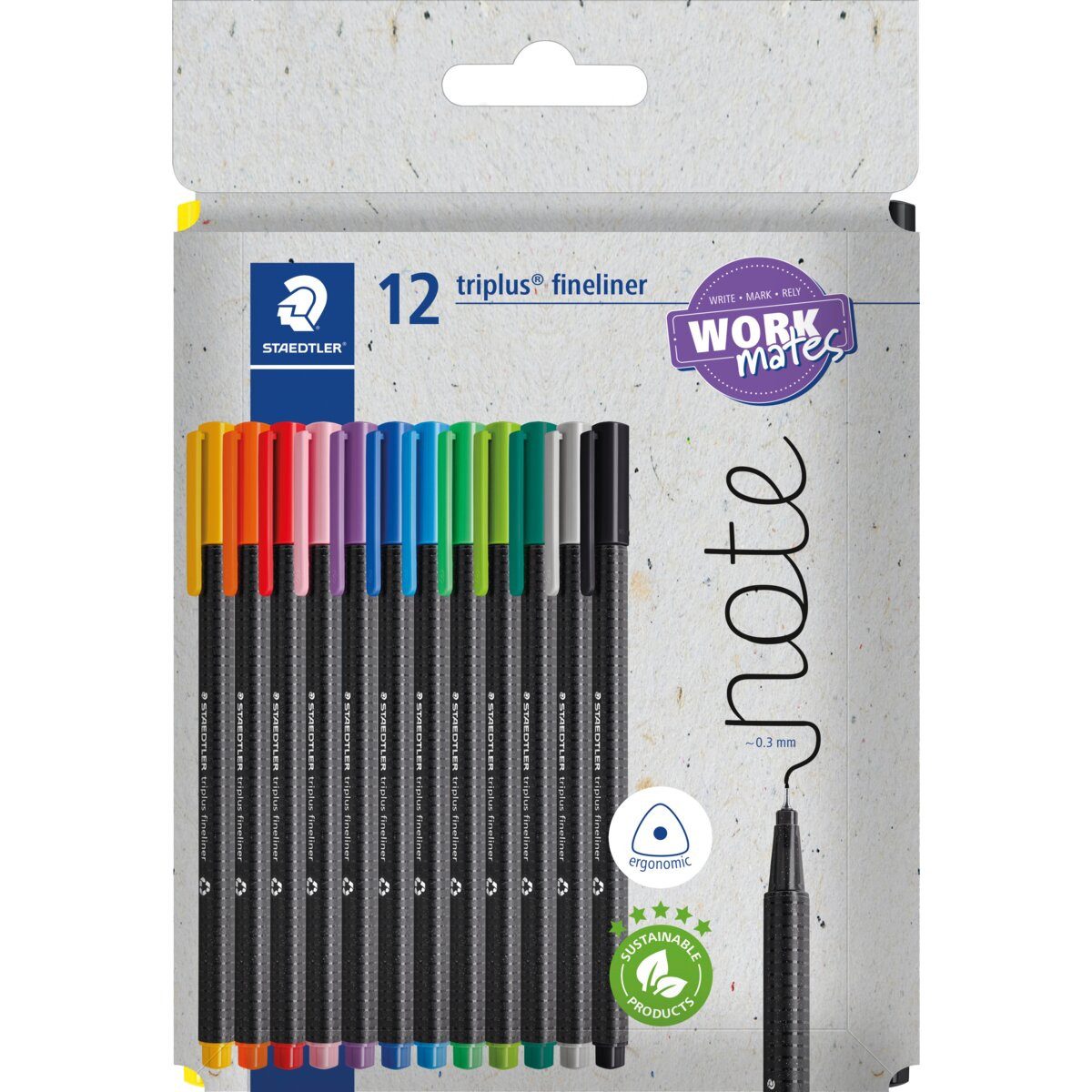 STAEDTLER Fineliner Fineliner triplus rPP sortiert 12 Stück
