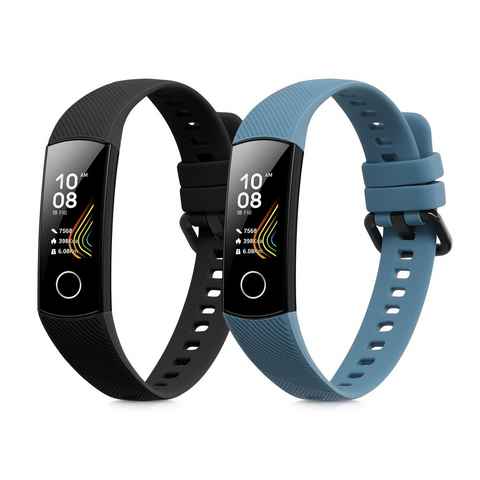 kwmobile Uhrenarmband 2x Sportarmband für Honor Band 5 / Band 4, Armband TPU Silikon Set Fitnesstracker