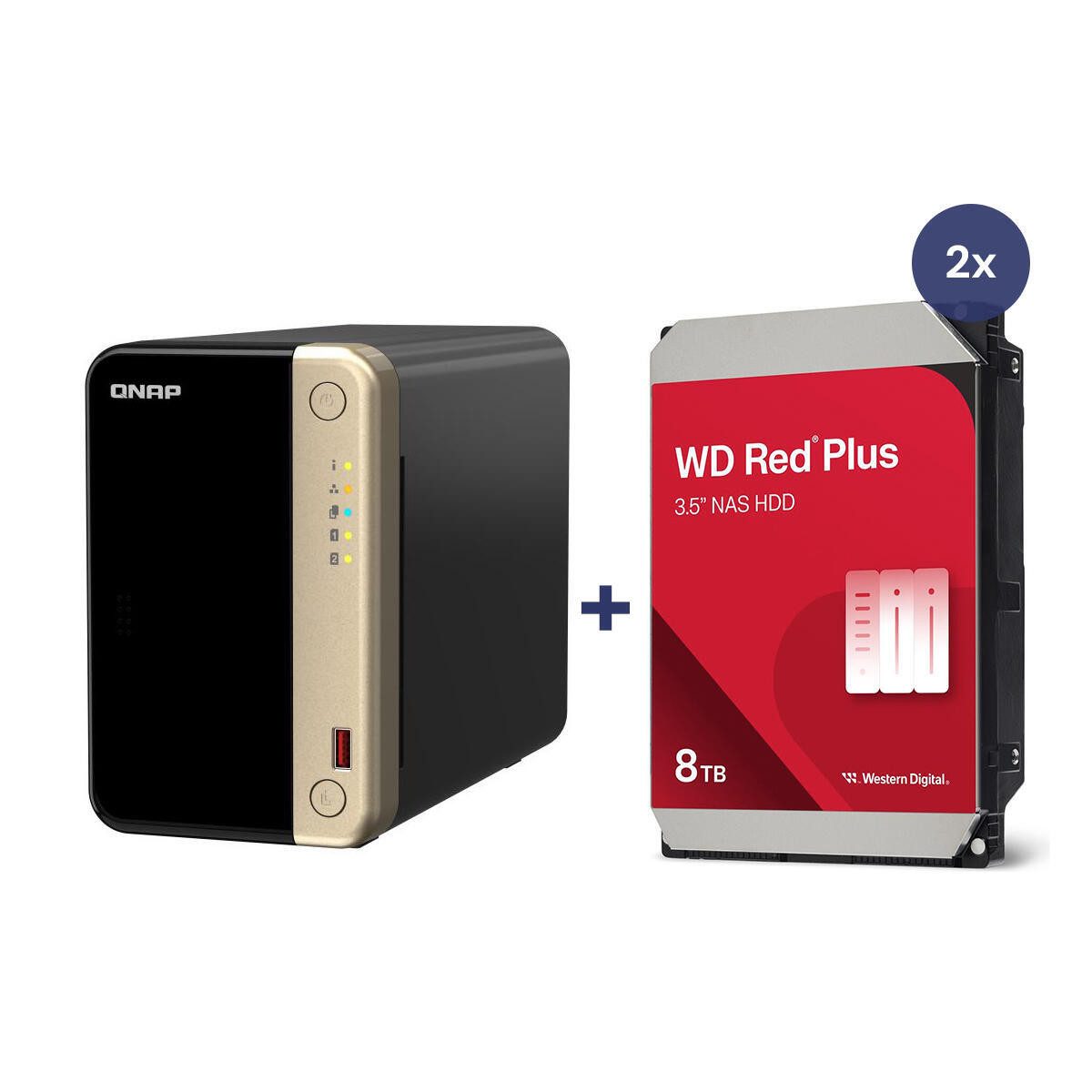 QNAP QNAP TS-264-8G + 2x WD RED WD80EFPX PC-Arbeitsspeicher