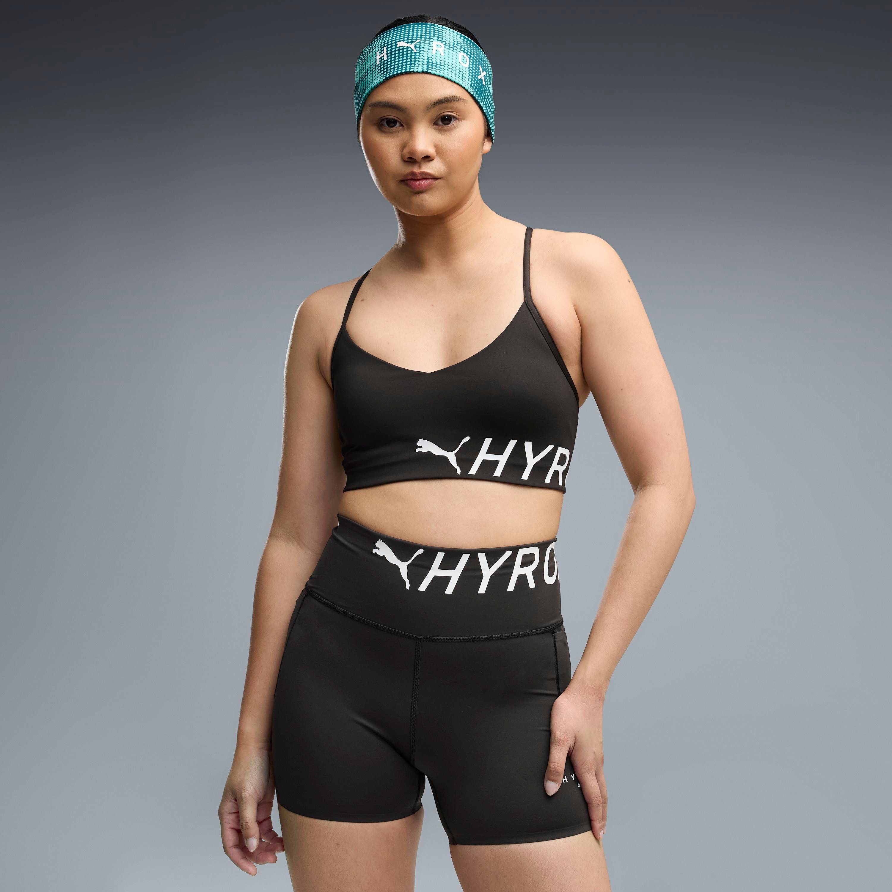 PUMA Sport-BH W X HYROX STRAPPY PWRMODE BRA schmale Passform, für Fitness-Training, sportlicher Stil