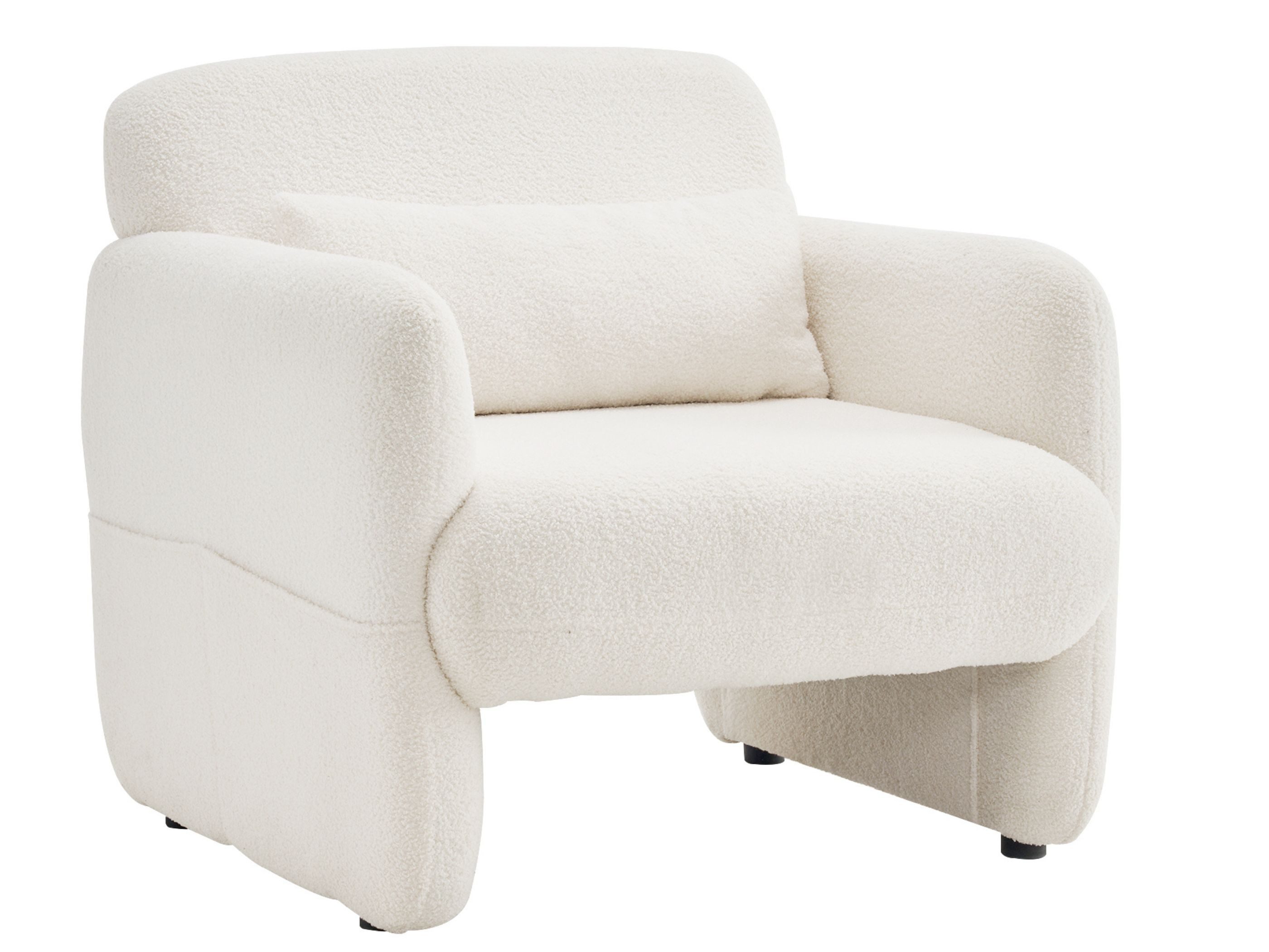 SeedWave Sessel mit Abnehmbarem Rückenkissen, Teddy-Fleece Lesesessel mit Stauraum, Ergonomisches und Modernes Relax-Sofa für das Wohnzimmer