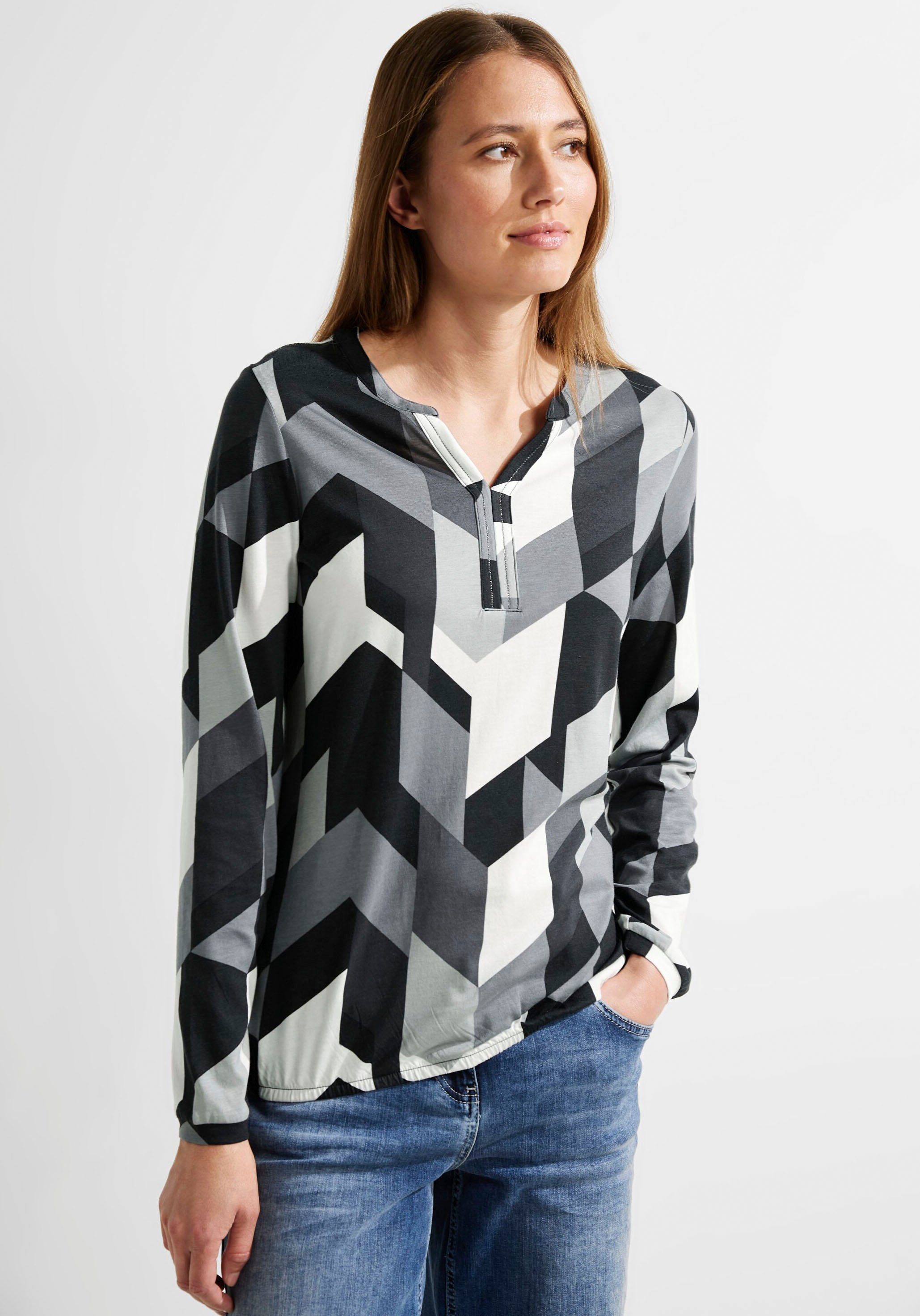 Cecil Tunikashirt mit grafischem Print black