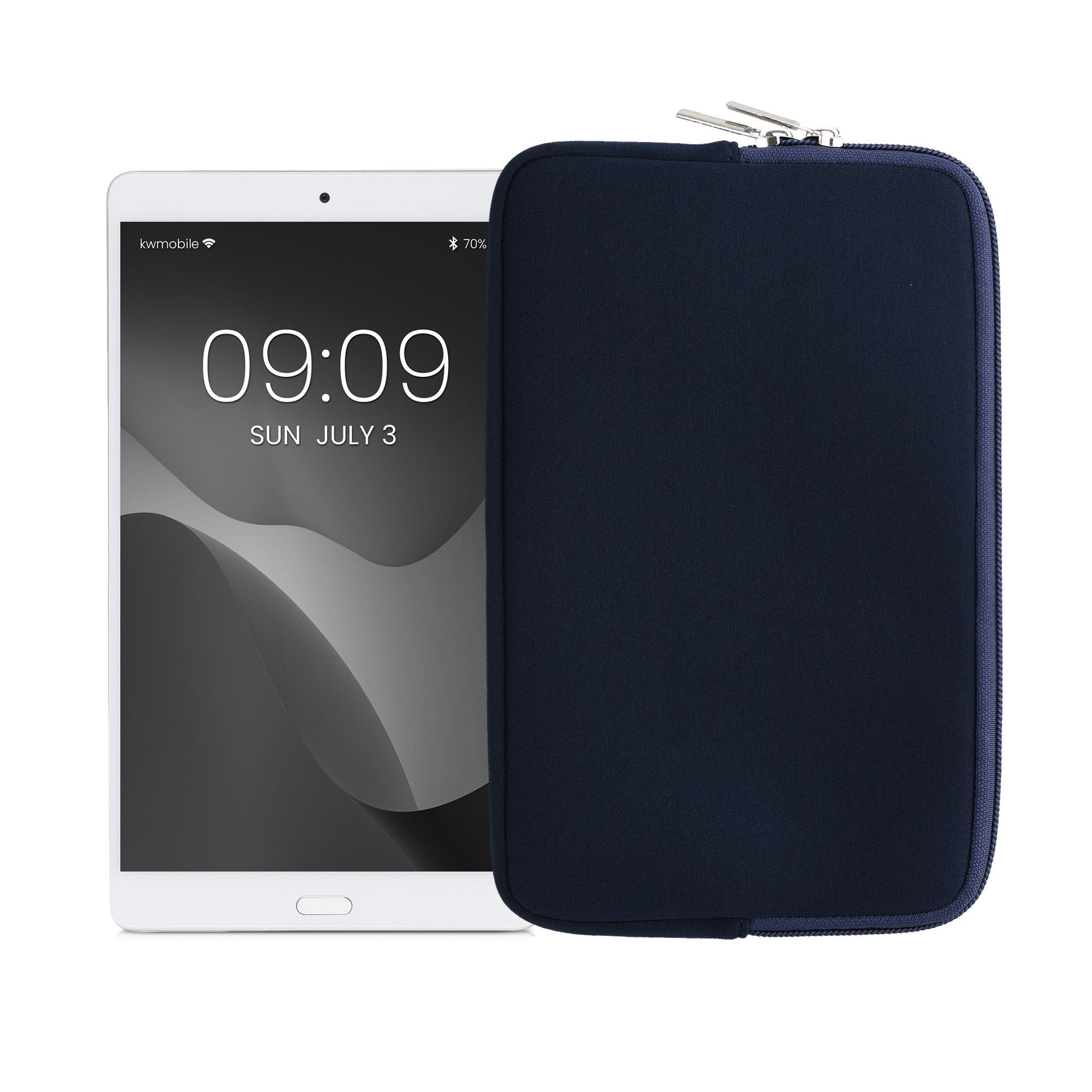 kwmobile Tablet-Hülle Tablet Hülle für 8"-8,4" Tablet, Universal Neopren Tasche Cover Case - Schutzhülle Sleeve in Dunkelblau
