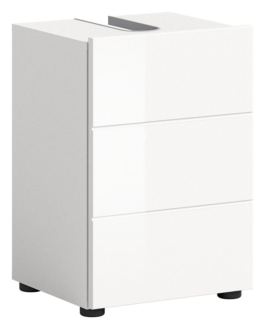Newroom Waschbeckenunterschrank Weiß 38 cm Waschbeckenunterschrank Weiß Hochglanz Waschtischunterschrank Badu...