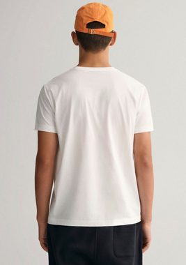 Gant T-Shirt ORIGINAL SS T-SHIRT mit kleiner Kontrast-Logostickerei