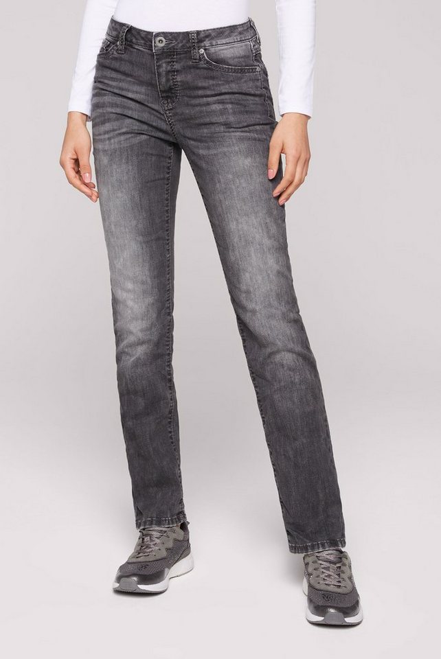 SOCCX Regular-fit-Jeans mit breiten Nähten, Komfortable Oberschenkelweite