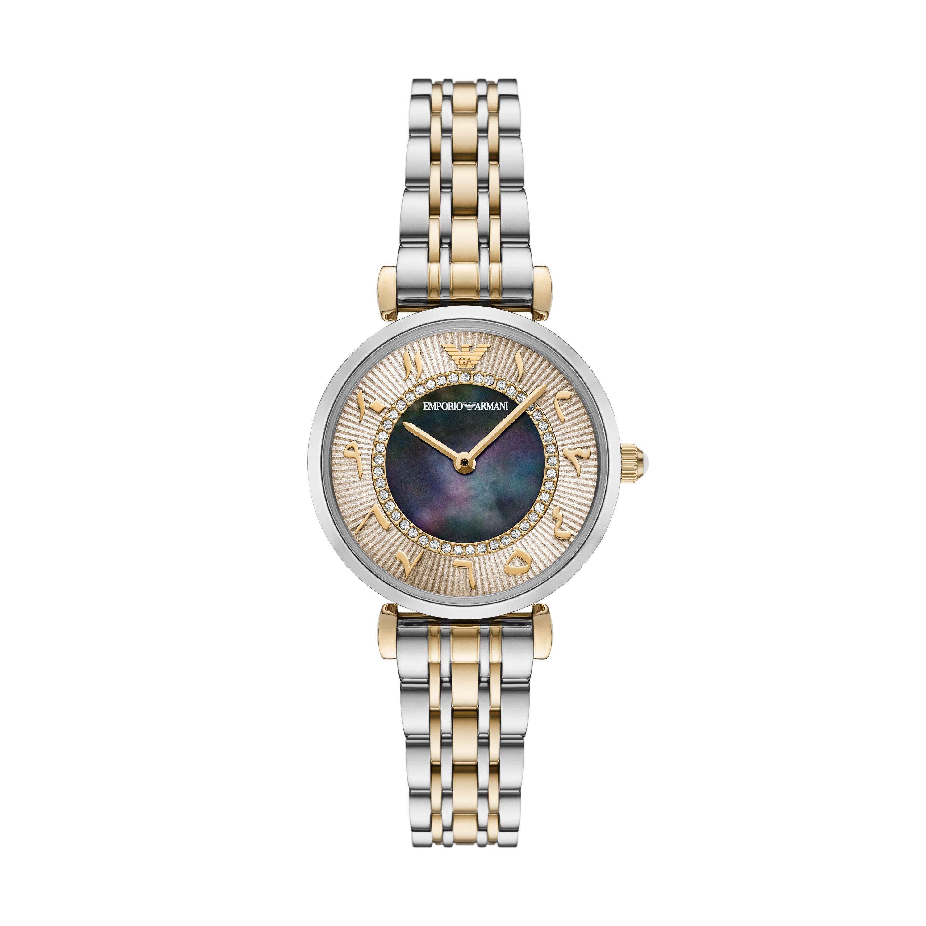 Emporio Armani Quarzuhr AR11719, Armbanduhr, Damenuhr, Edelstahlarmband, analog, Glassteine