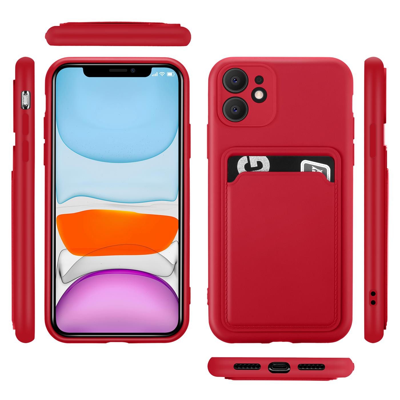 CoolGadget Handyhülle Card Case Handy Tasche für Apple iPhone 11 6,1 Zoll, Silikon Schutzhülle mit Kartenfach für iPhone 11 Hülle