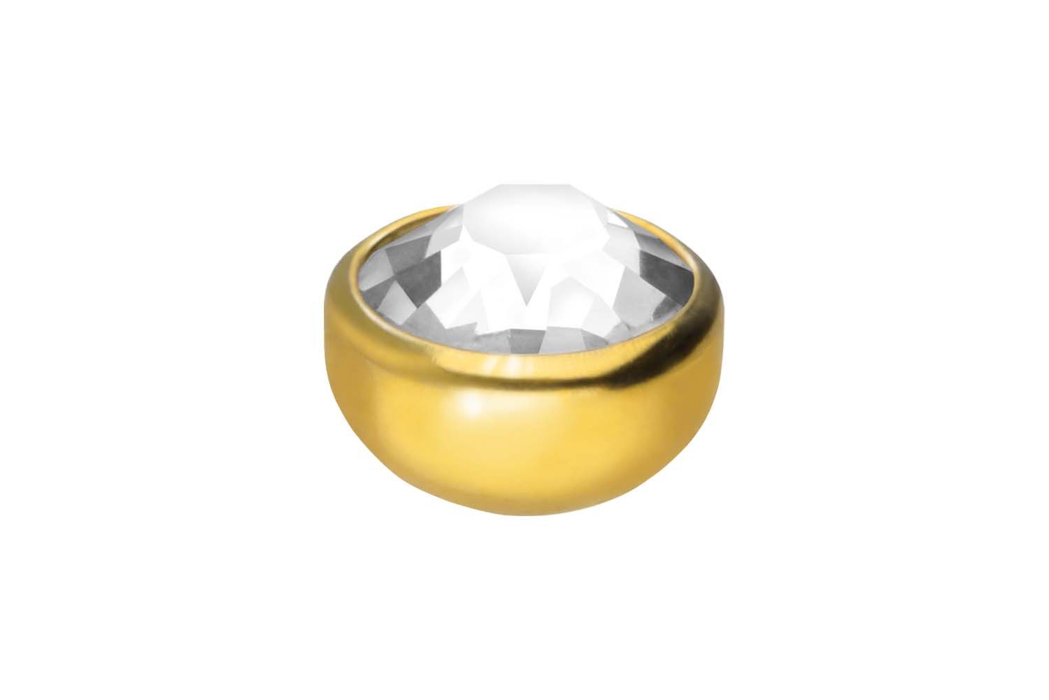 PIERCINGLINE Piercing-Set Chirurgenstahl Schraubdisc KRISTALL (Schraub-Aufsätze, 1-tlg)