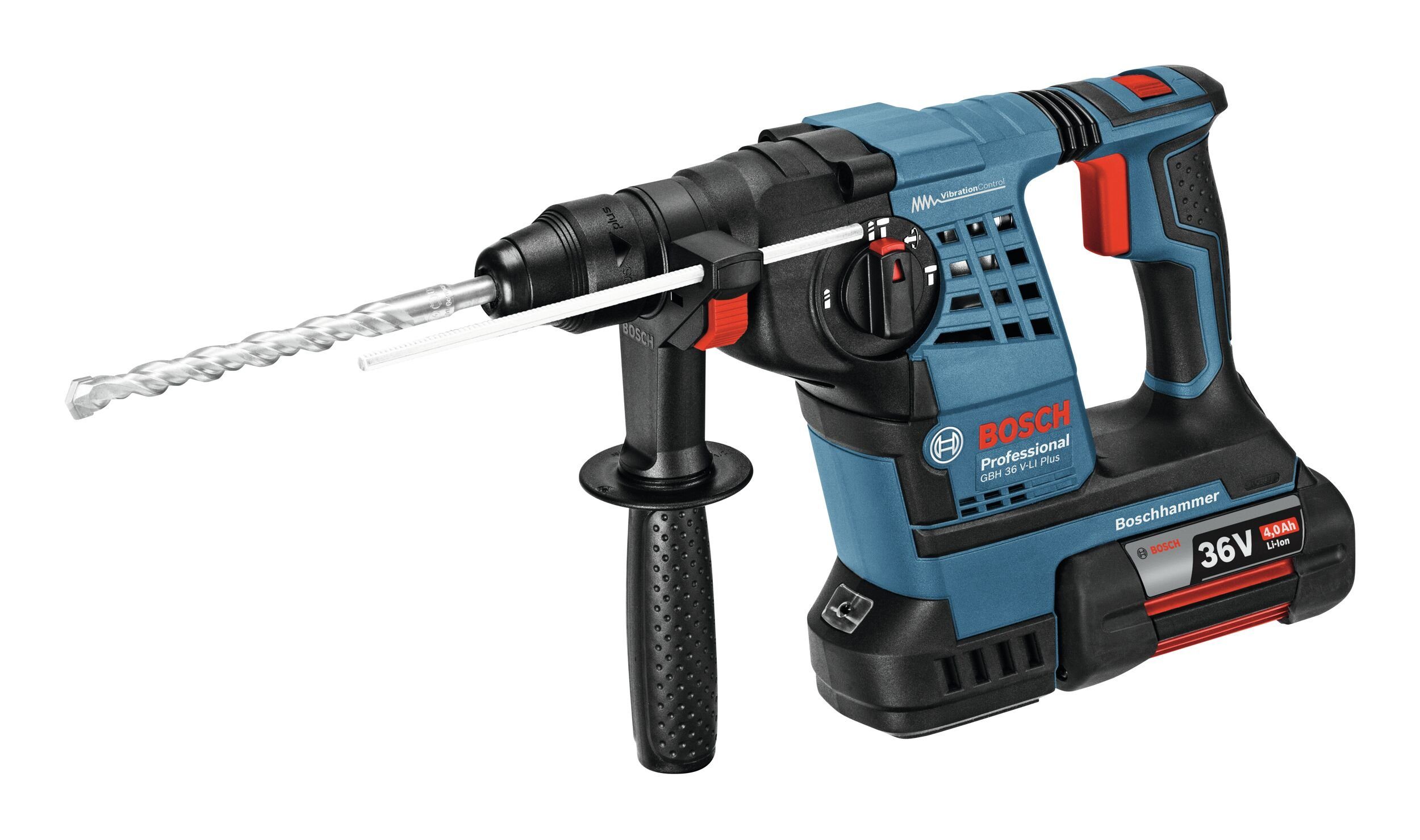 Bosch Professional Akku-Kombibohrhammer GBH -LI Plus, 36 V, Akku-Bohrhammer mit SDS plus mit 2 x / 4 Ah Akku - in L-BOXX