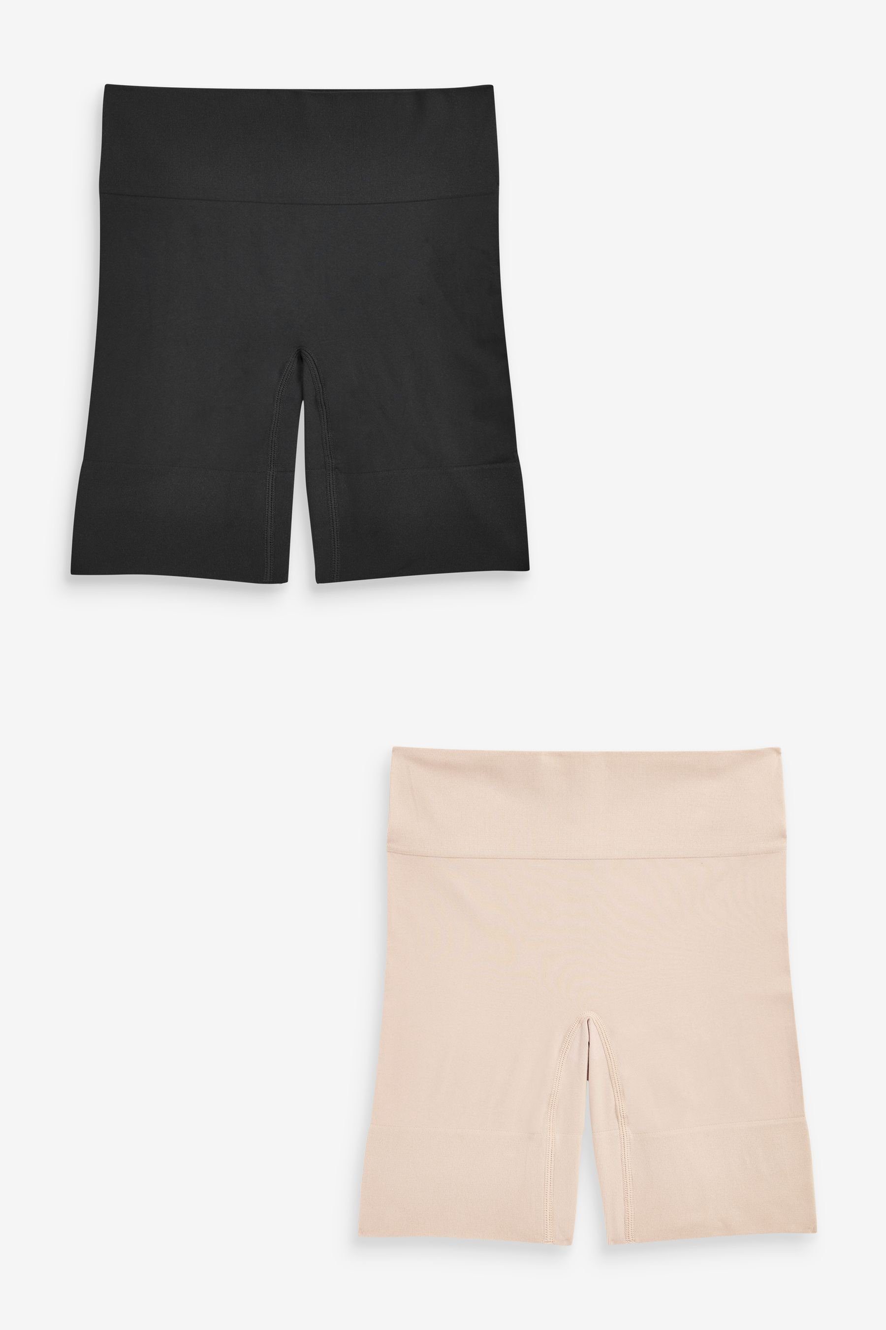 Netter Stil Next Formslip Nicht scheuernde, glättende 2er-Pack Black/Nougat Shorts, (2-St)