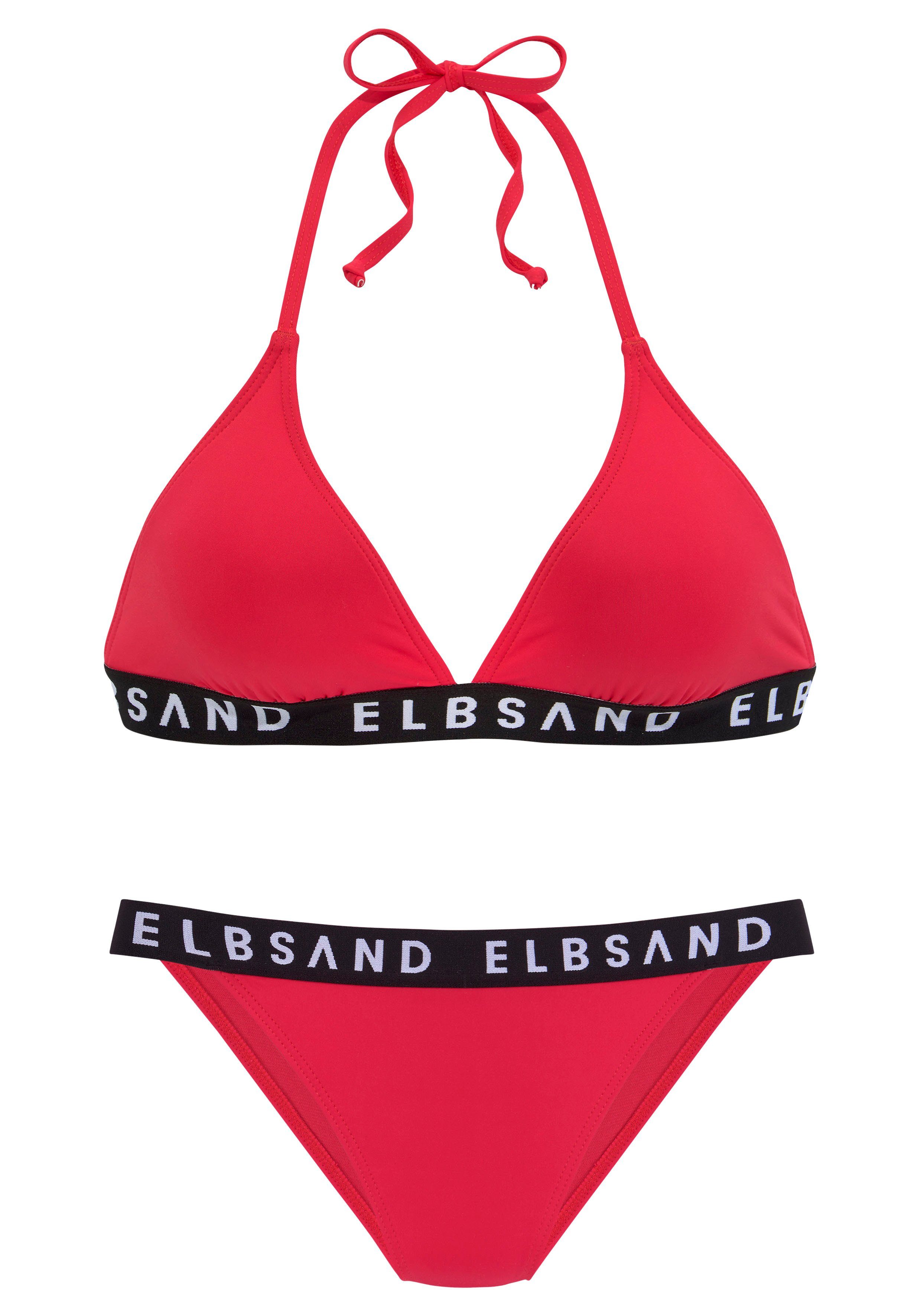 Elbsand Triangel-Bikini mit Markenschriftzügen in Kontrastfarbe – Bild 2 von 5