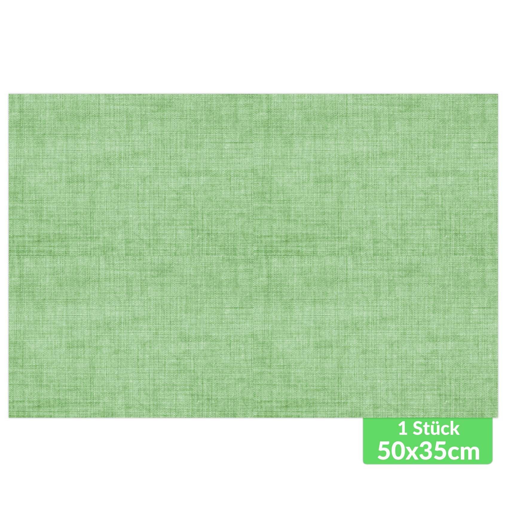 ANRO Platzset DEIN Platzdeckchen Servierdeckchen Soft Tischset Tellerunterleger, (Einzelstück, 1-St., einzelverpackt), Glatt, leichte Narbung 50x35cm Uni Leinen