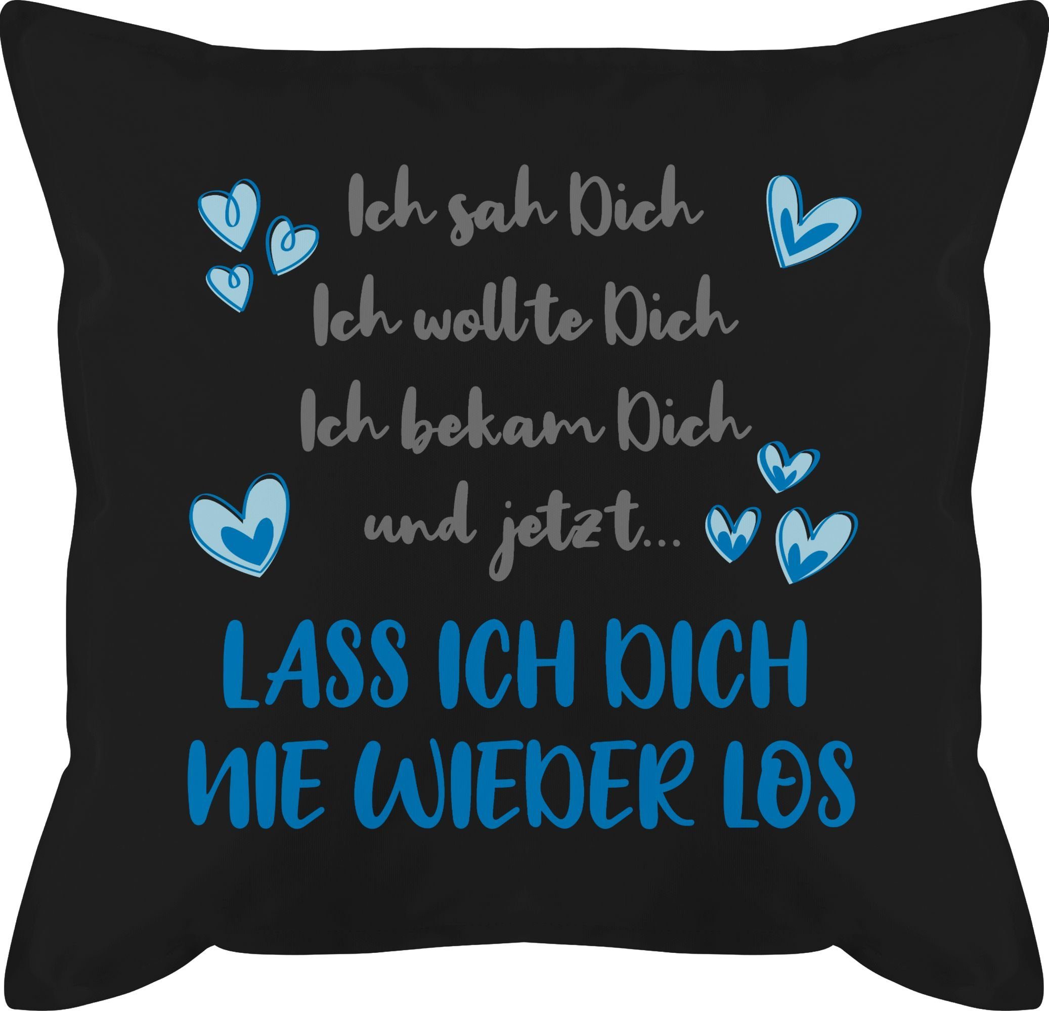 Shirtracer Dekokissen Ich sah Dich, ich wollte Dich, ich bekam Dich Geschenk Valentinstag Ma, Dekokissen Valentinstag Geschenk 1 Schwarz