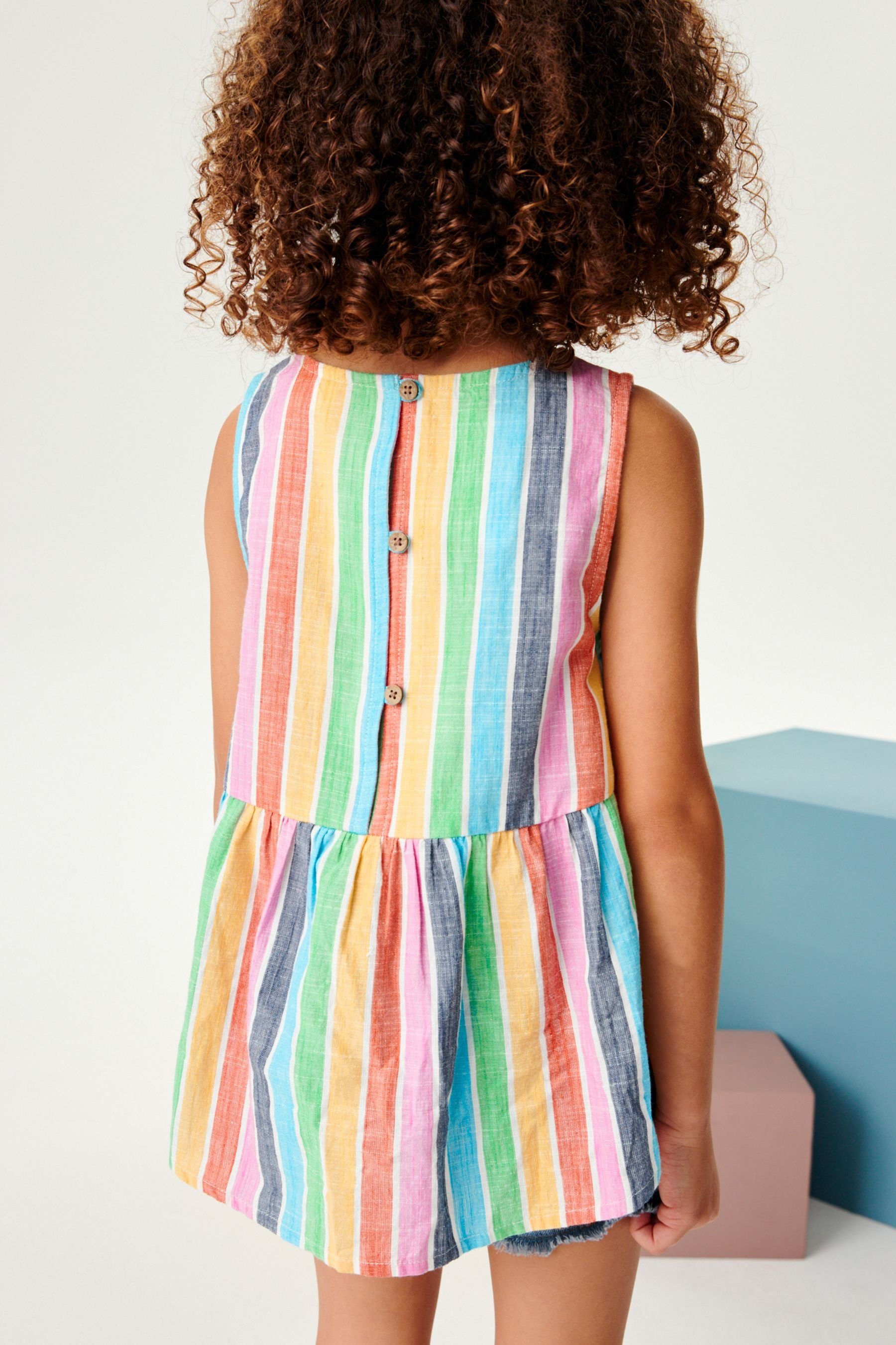 Next Blusentop Bluse (1-tlg) Rainbow mit Stripe Schößchen