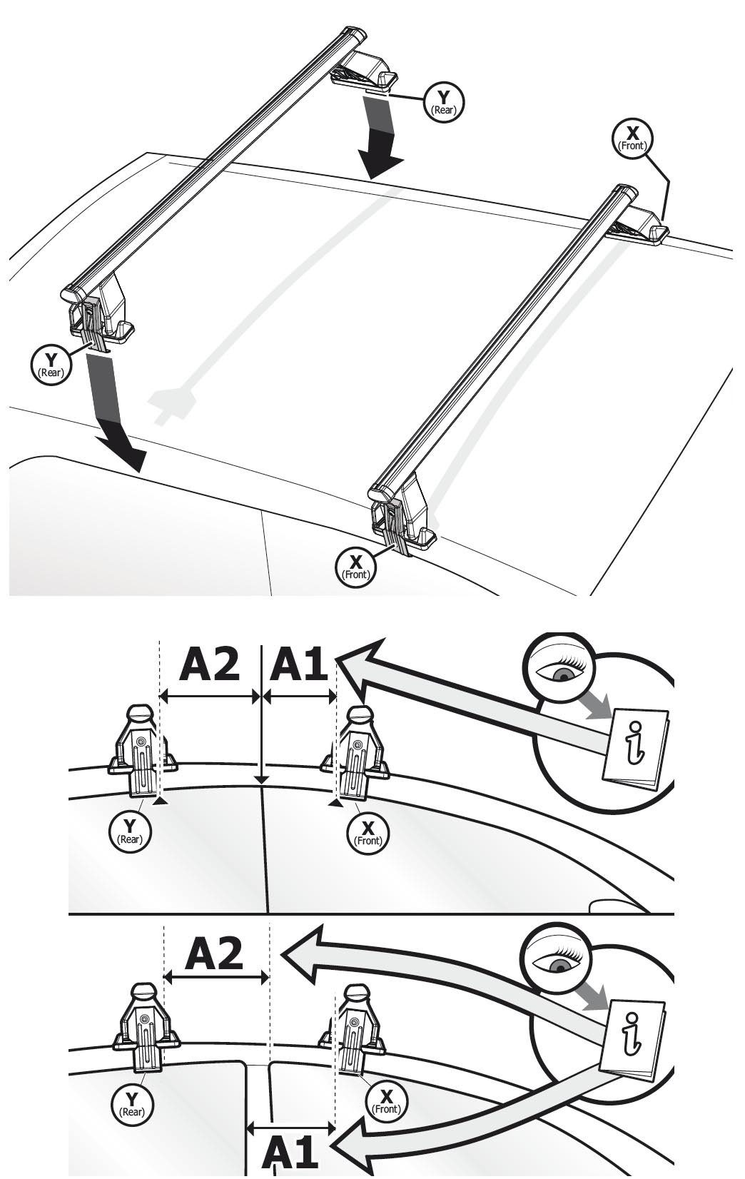 2014 Mazda 3 Dachträger kompatibel Tema mit ab Menabo (5 Türer) Mazda 2014), (passt Aluminium 3 Dachträger VDP für (5 ab Türer)