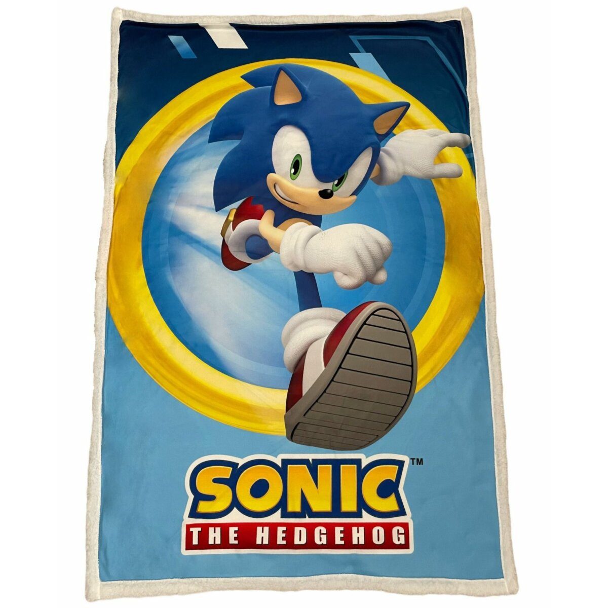 Wohndecke Sonic Fleecedecke Sherpa Komfort und Wärme in 150 x 100 cm, Sonic, Geschenkidee für Mädchen und Jungen