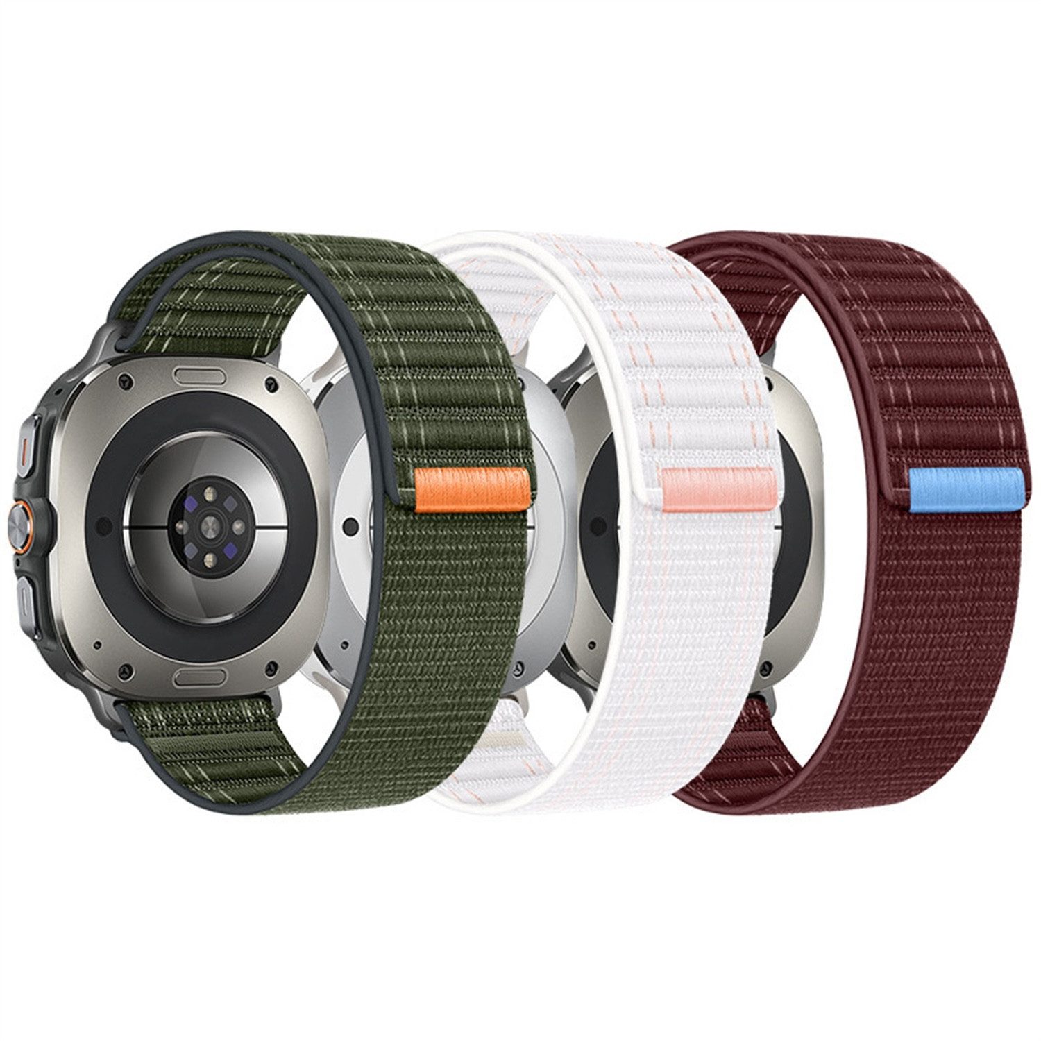 Wigento Smartwatch-Armband Für Samsung Galaxy Watch Ultra 47mm Nylon Klettv günstig online kaufen