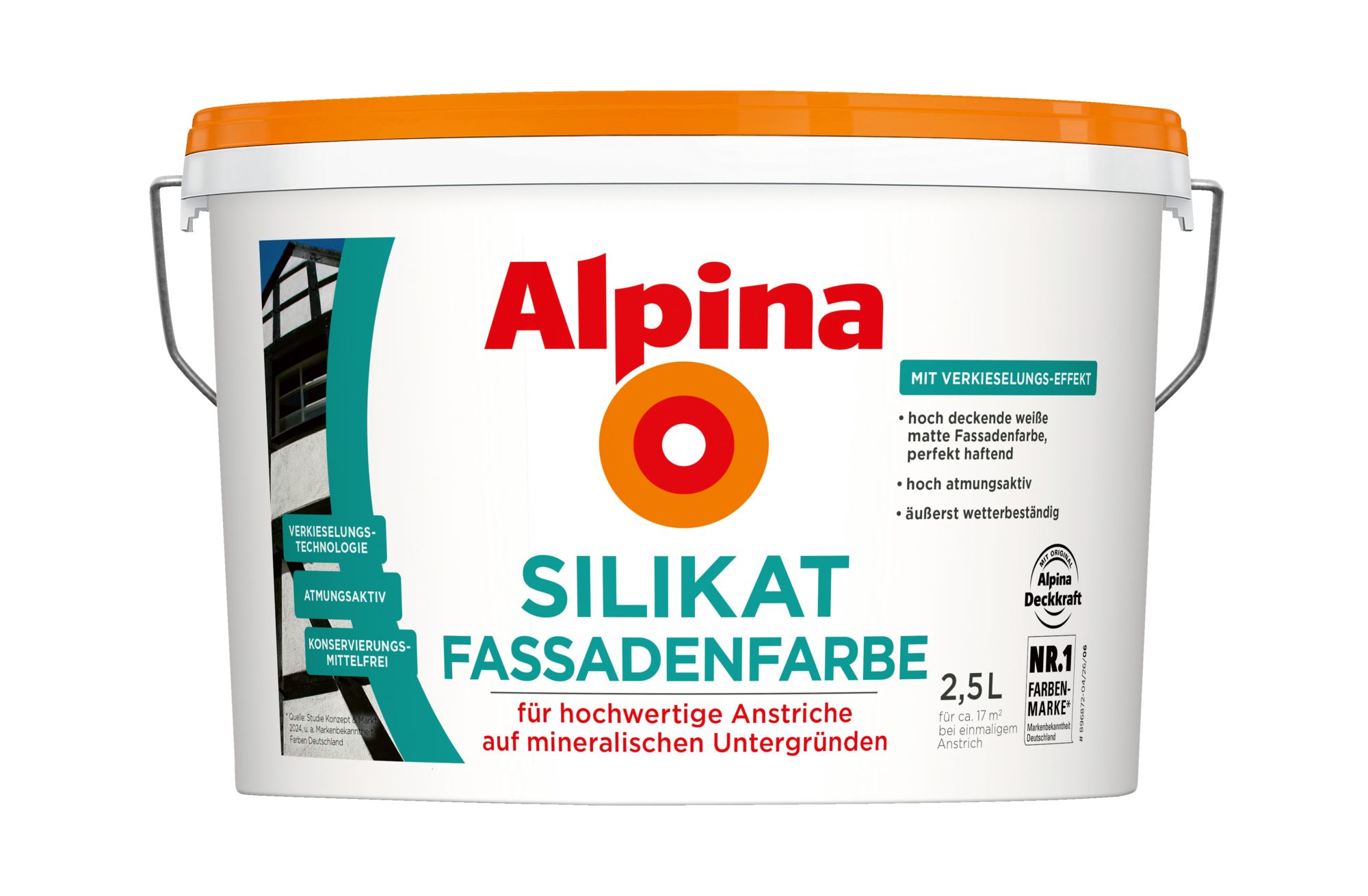 Alpina Fassadenfarbe Silikat Fassadenfarbe weiß matt
