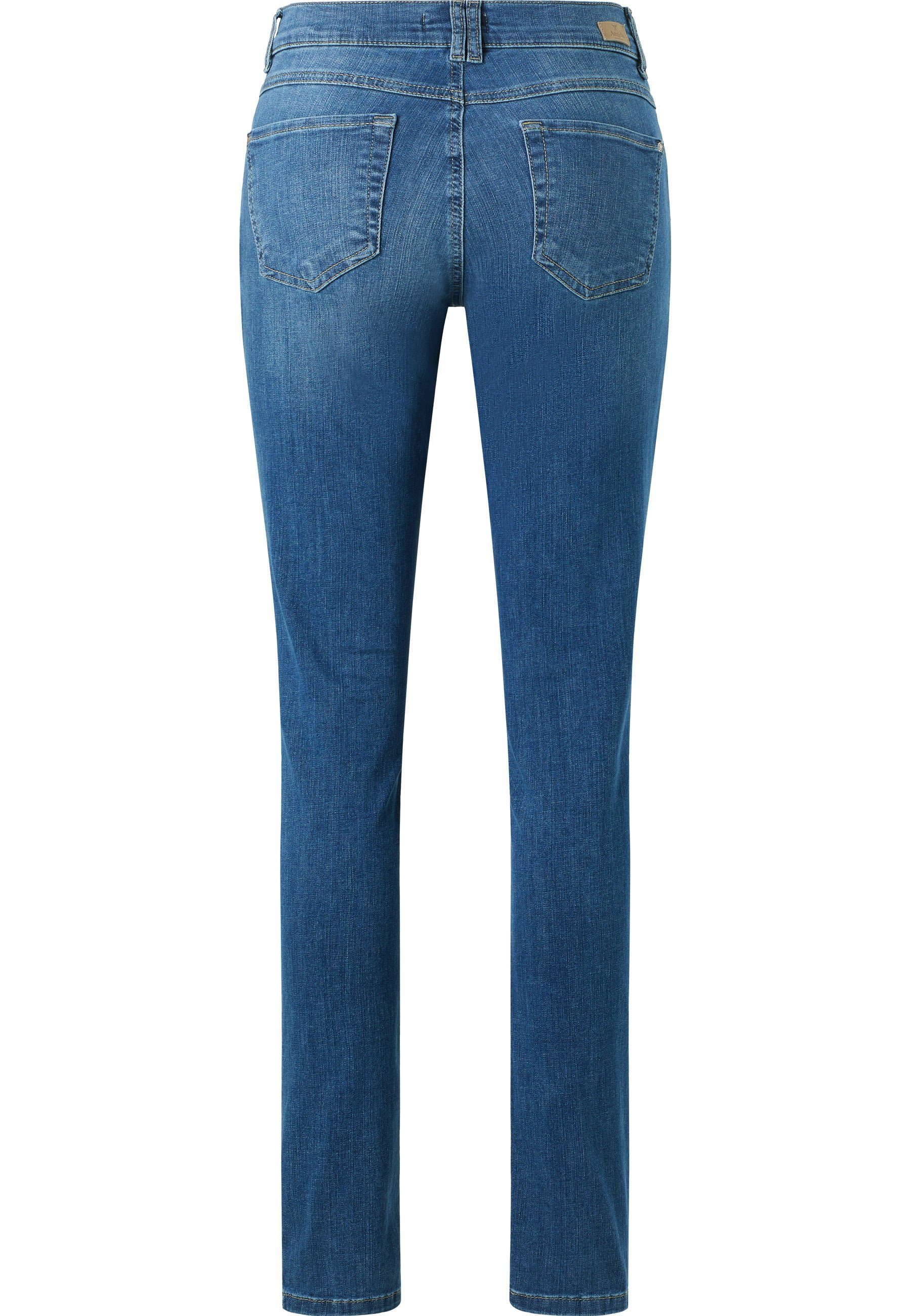 ANGELS Slim-fit-Jeans Jeans Skinny Button authentischem Denim blau mit