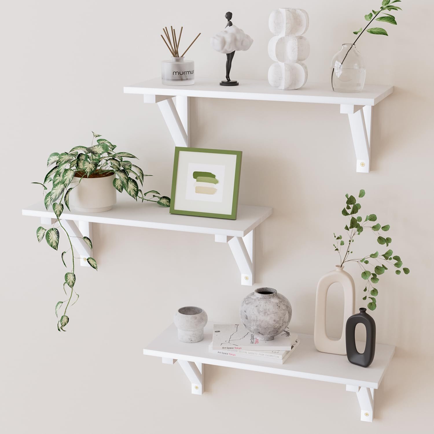 Holz Lichter Wandregal Schweberegal, Küchenregal, Badregal, Hängeregal 3 Eb günstig online kaufen