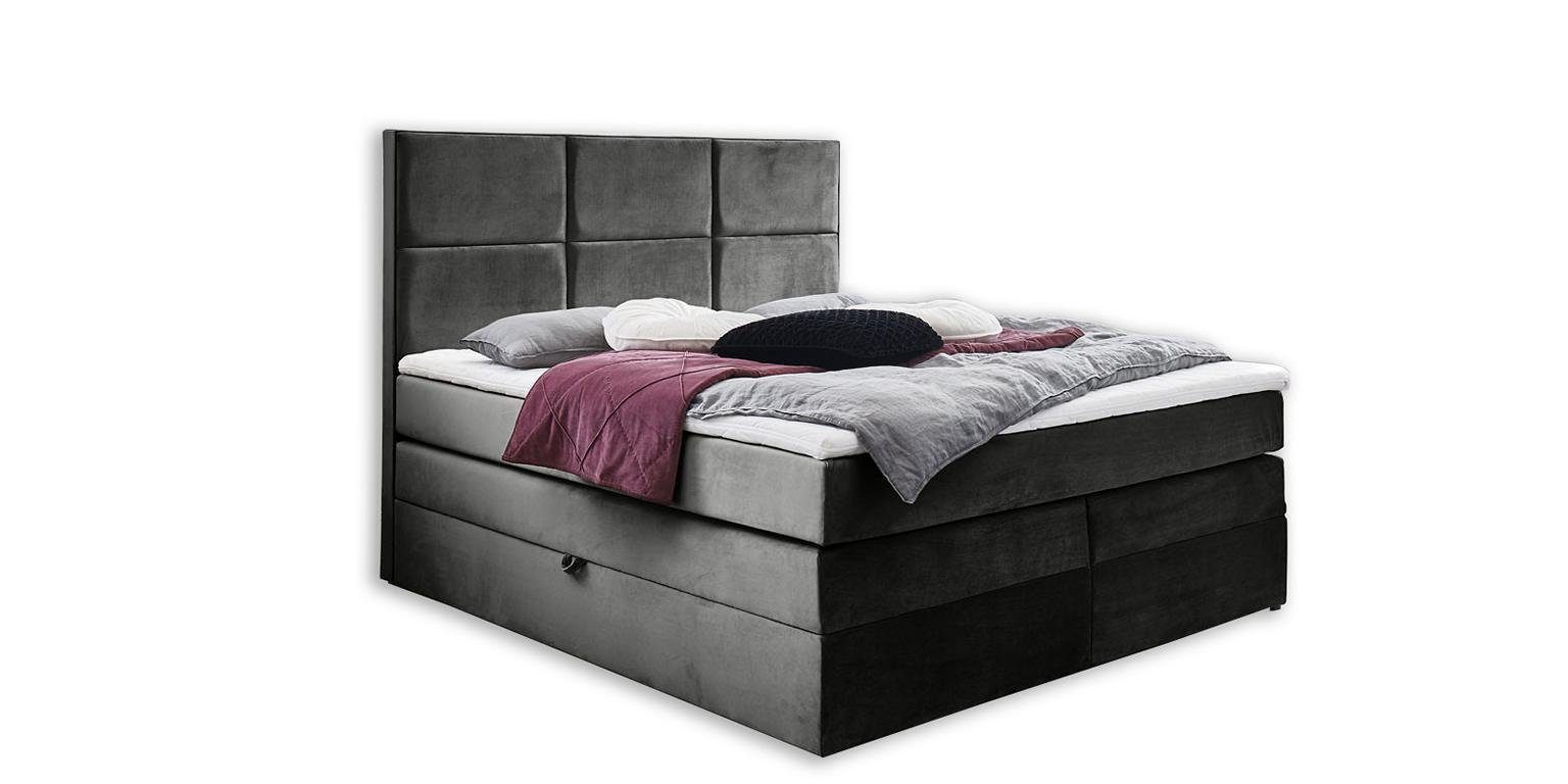 elegante Holzmöbel Europa Design Polsterung 1x Bett), Bett JVmoebel schicke Graue in Doppelschlafzimmer (1-tlg., Made