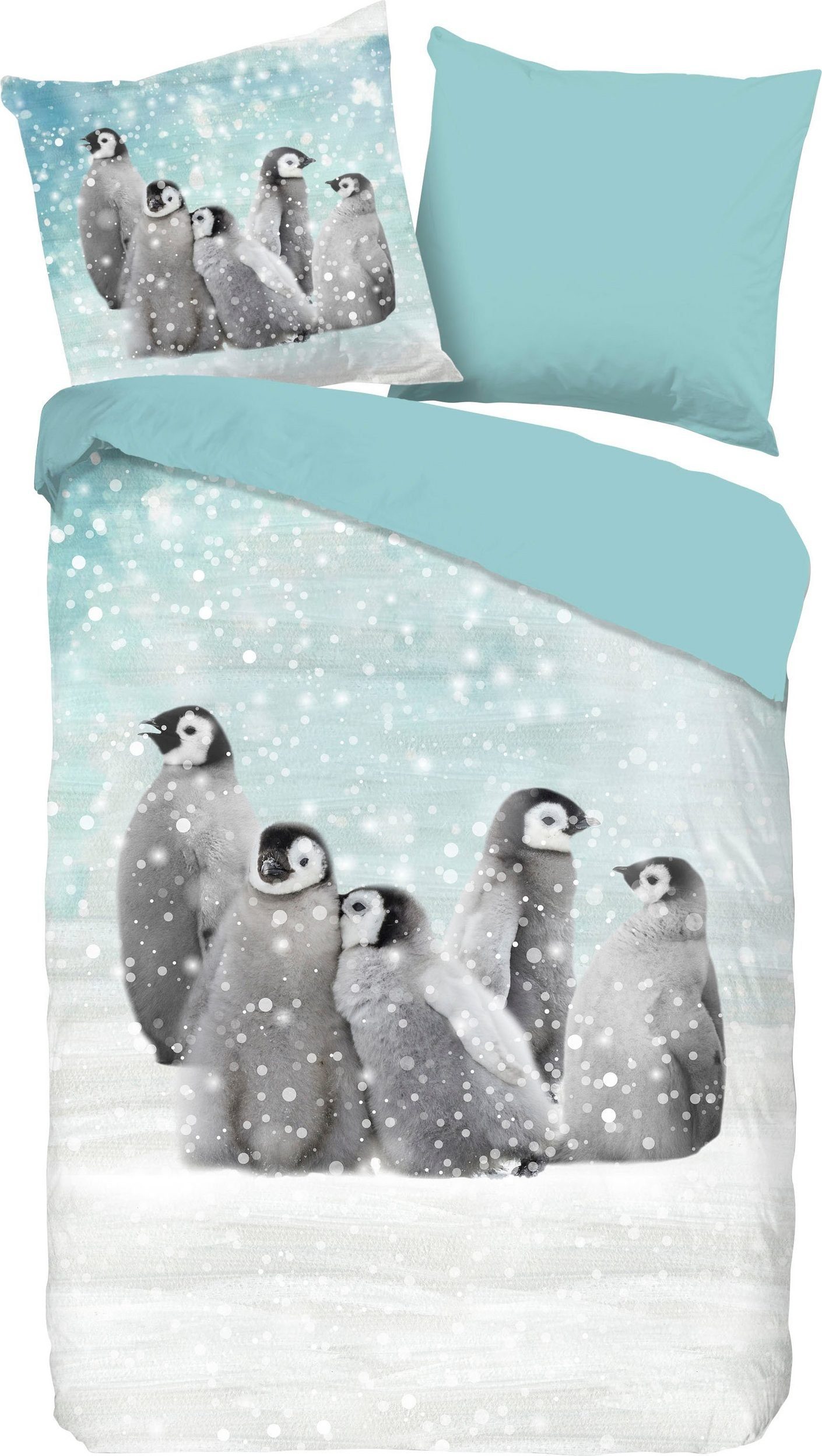 good morning Kinderbettwäsche Pengu, flanell, 2 teilig, 100% Baumwolle/ Flanell (Biber)