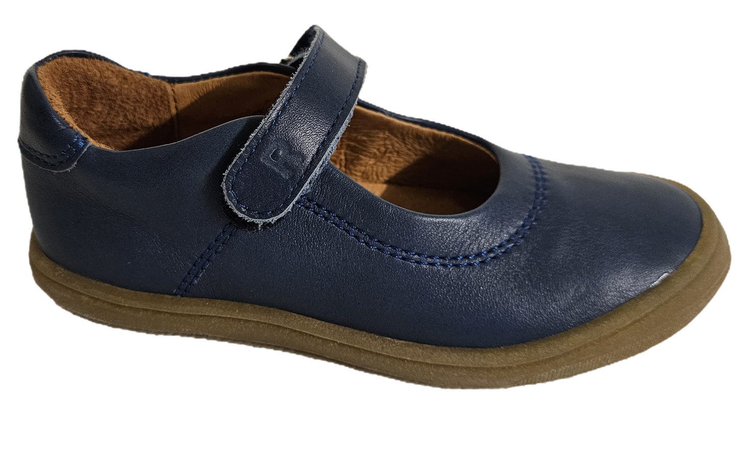 Richter Glattleder Klettverschluß Ballerina blau 3014 Mädchen Mary-Jane-Schuhe aus echtem Leder