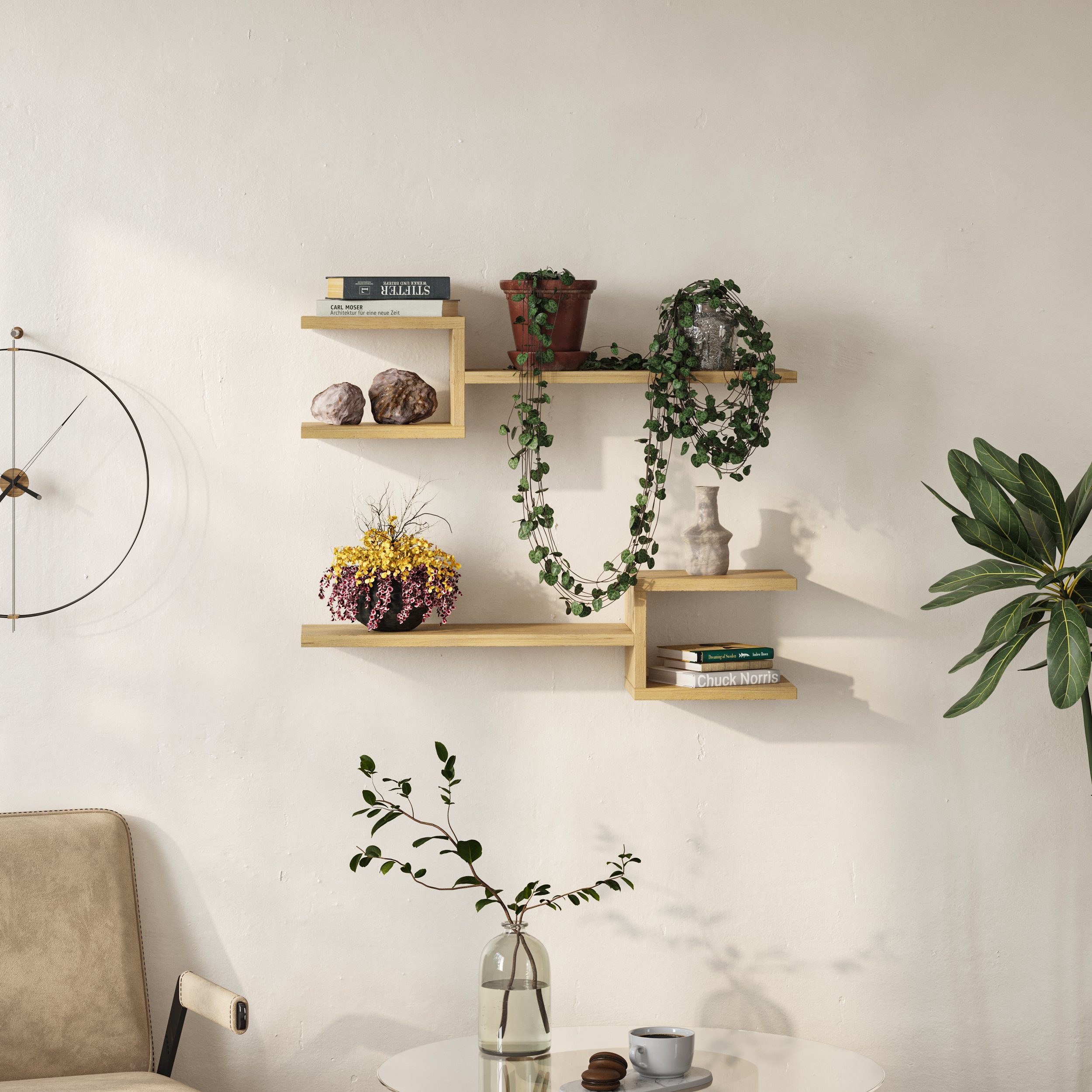 Decortie Bücherregal Fork, Modernes Schwimmendes Regal günstig online kaufen