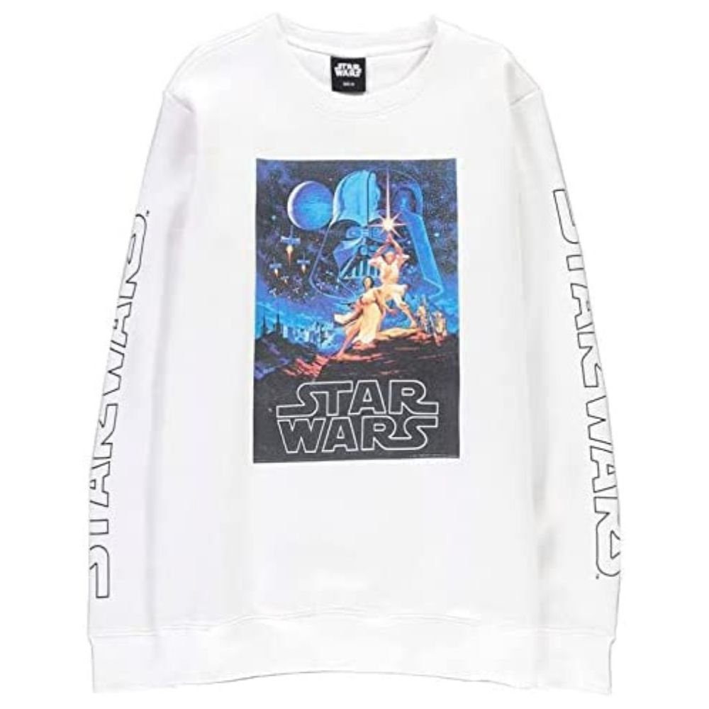 DIFUZED Rundhalspullover Star Wars - Vintage Poster - Men's Crew Sweater - Sweatshirt - weiß XL