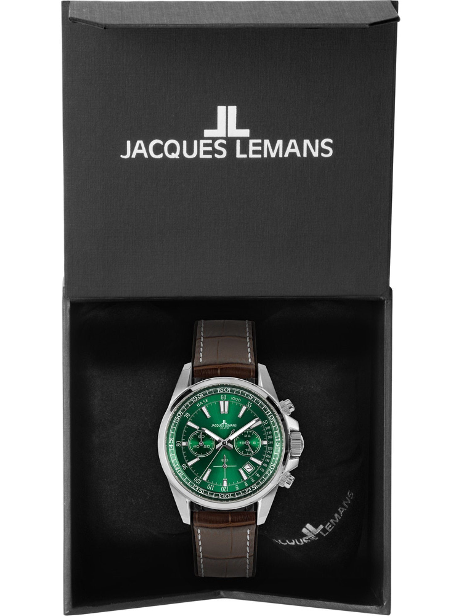 Lemans Jacques Jacques Analog grün Klassikuhr Herren-Uhren Quarz, Chronograph Lemans