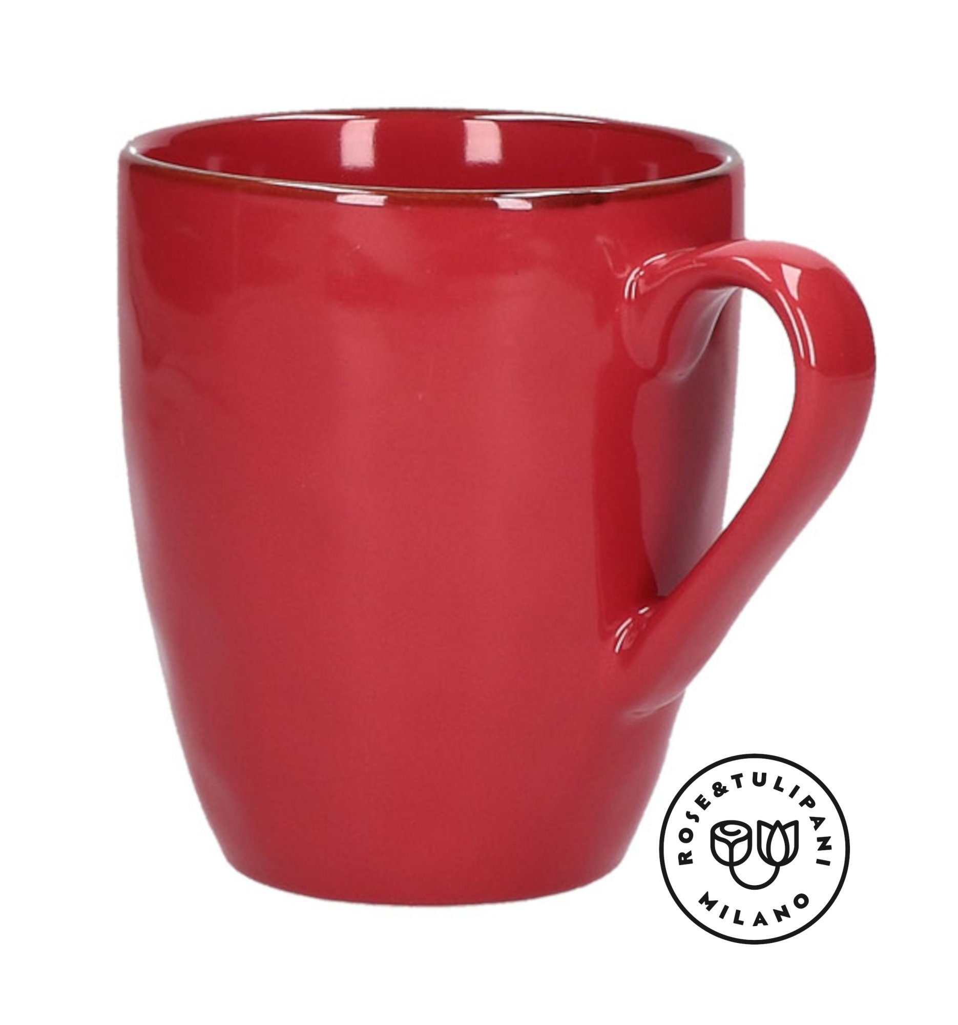 mit Große Kaffeetasse Henkel Rose Steingut & Tulpani 430ml Handgefertigt Tasse Rot, Steingut, Becher Tasse