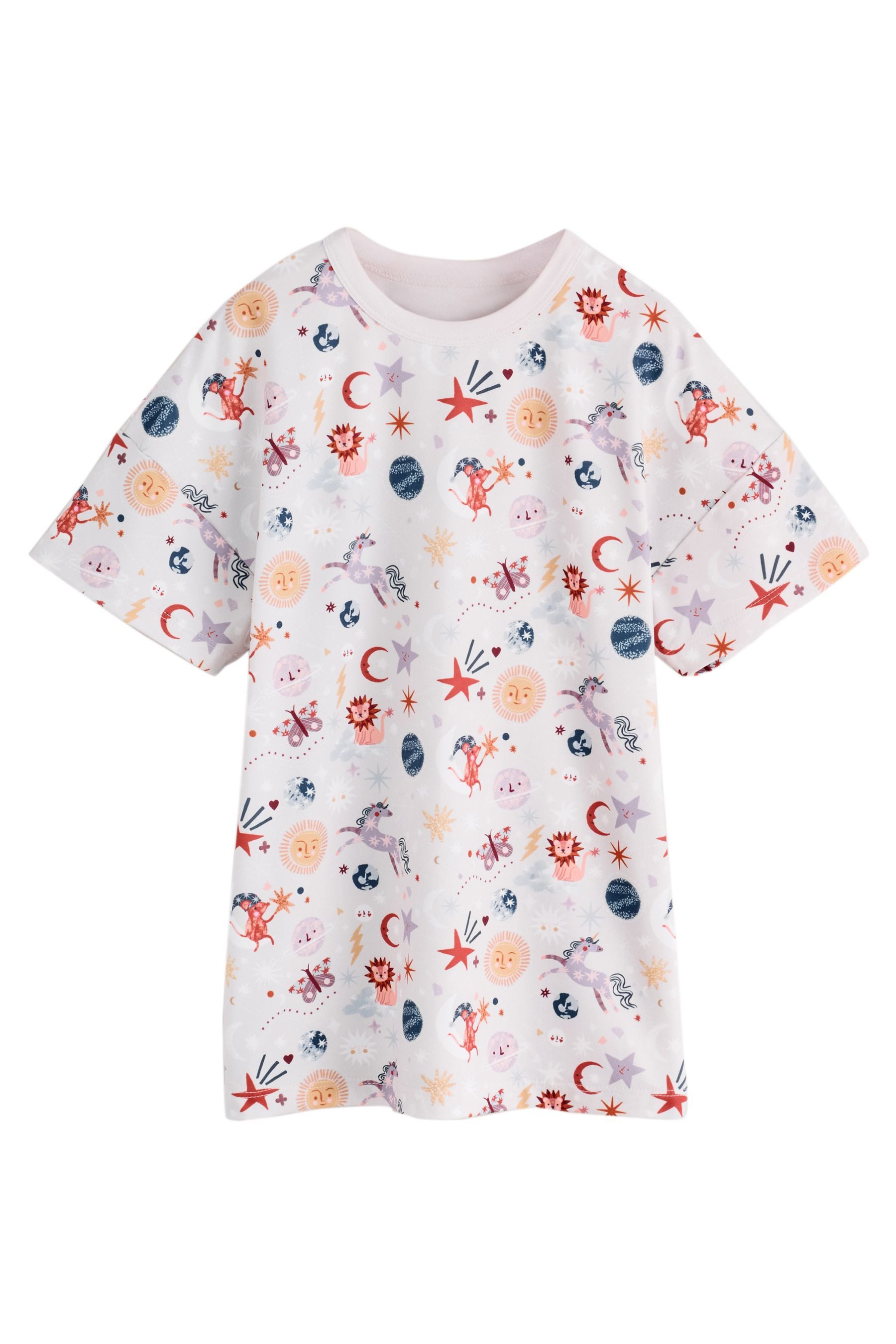 Next Nachthemd 2er-Pack Nachthemden mit Einhorn-Print (2-tlg)