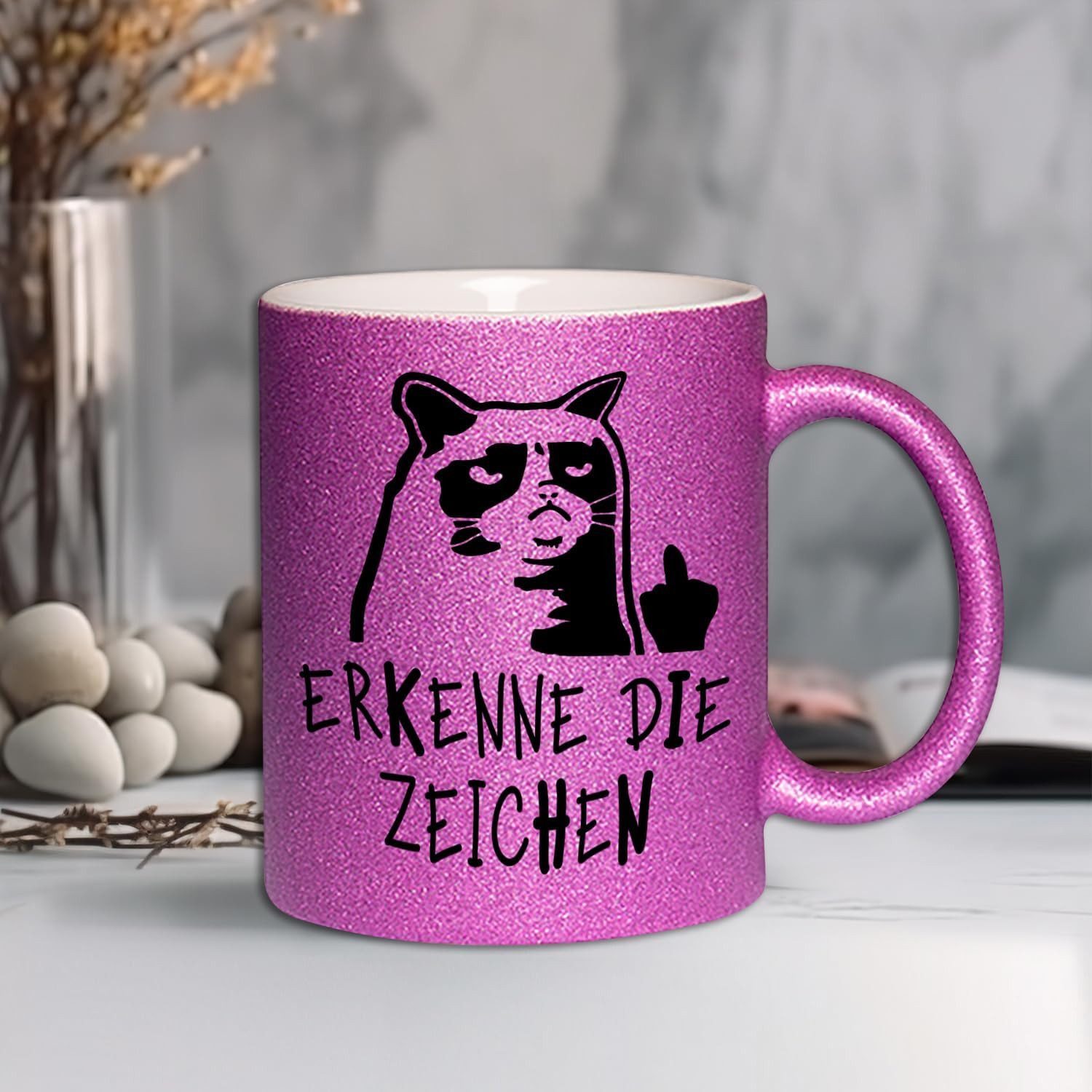 Hustling Sharks Tasse Hustling Sharks® Farbige glitzer-Tassen - Erkenne die Zeichen!, 330 ml