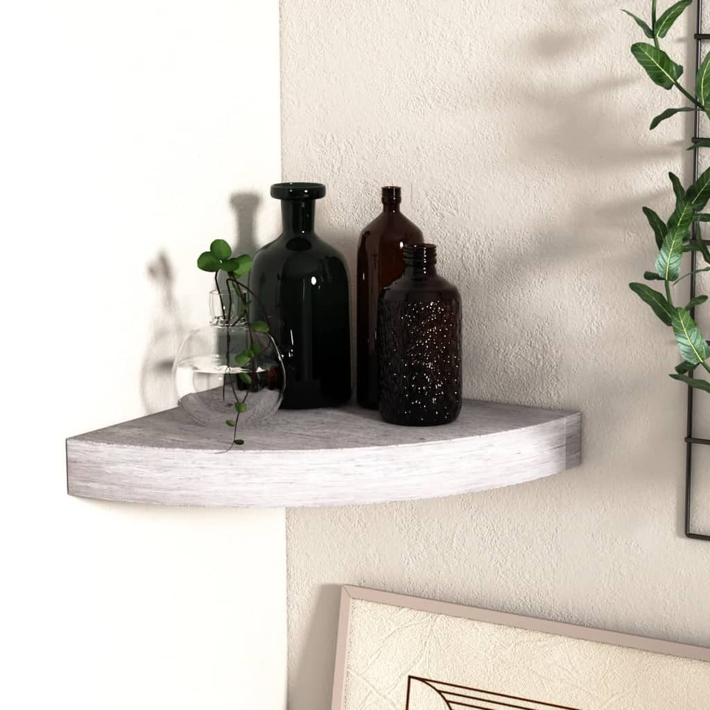vidaXL Eckregal 25 x 25 x 38 cm Eck-Wandregal Betongrau 25x25x3,8 cm MDF