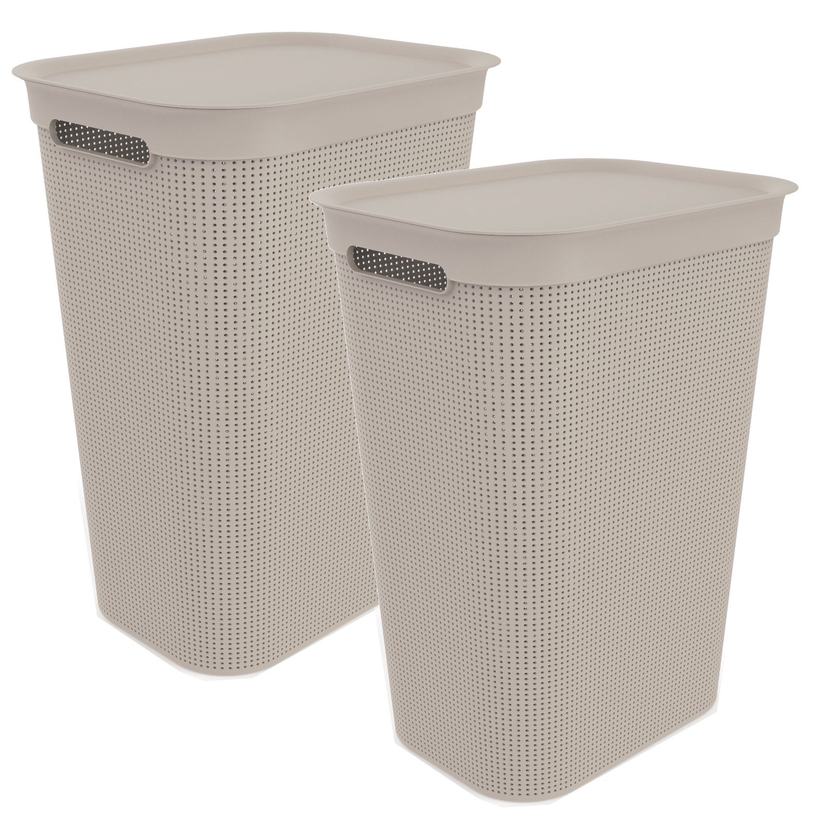 ROTHO Wäschekorb Wäschesammler Brisen 50l mit Deckel (Wäschesammlerset, 2 S günstig online kaufen