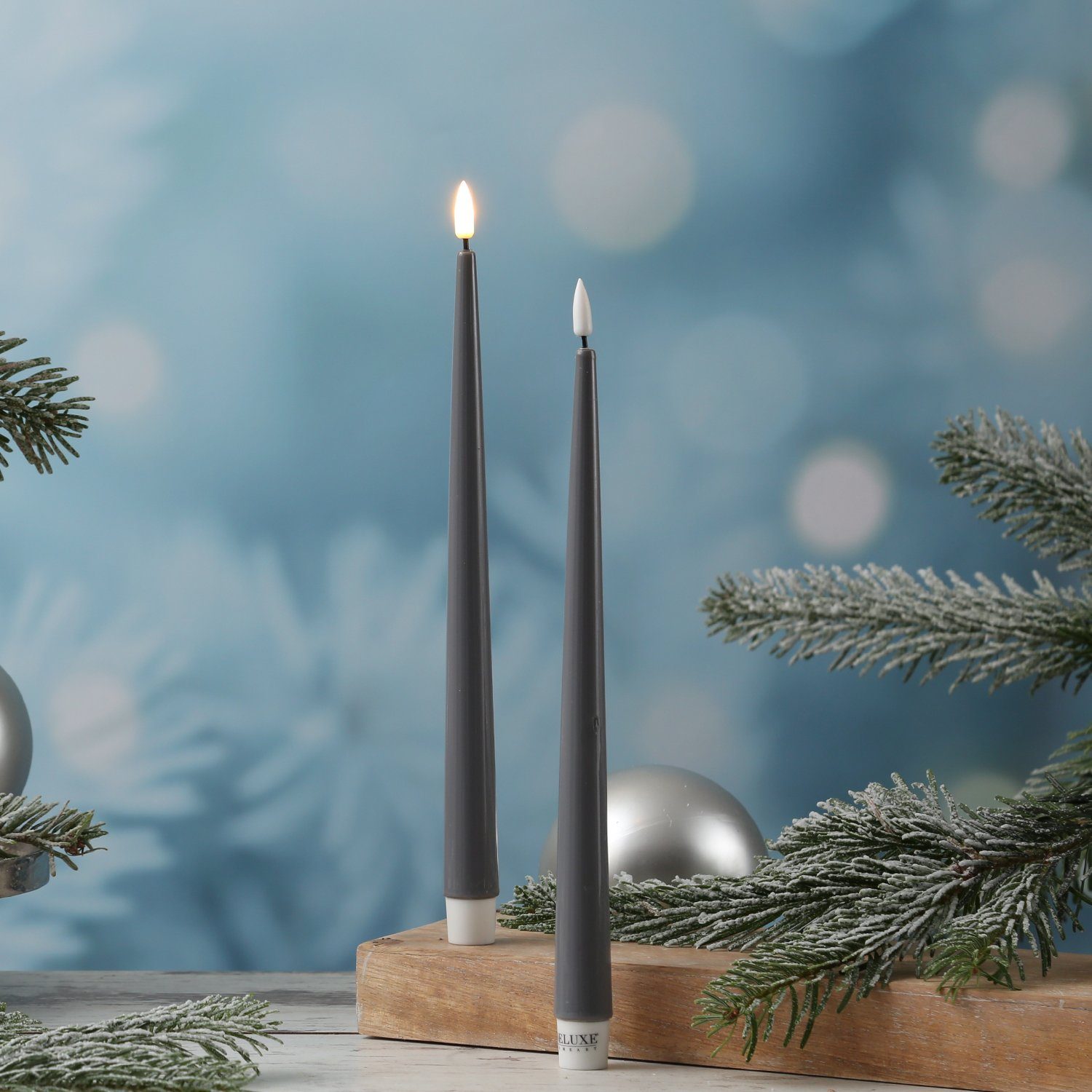 Deluxe Homeart LED-Kerze LED Stabkerzen ELLA Deluxe Tafelkerzen flackernd H günstig online kaufen