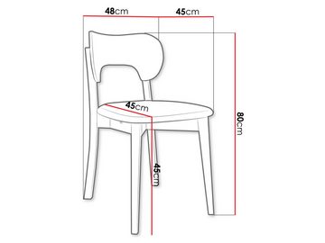 MIRJAN24 Stuhl KT64 (1 Stück), aus Buchenholz, 48x45x80 cm